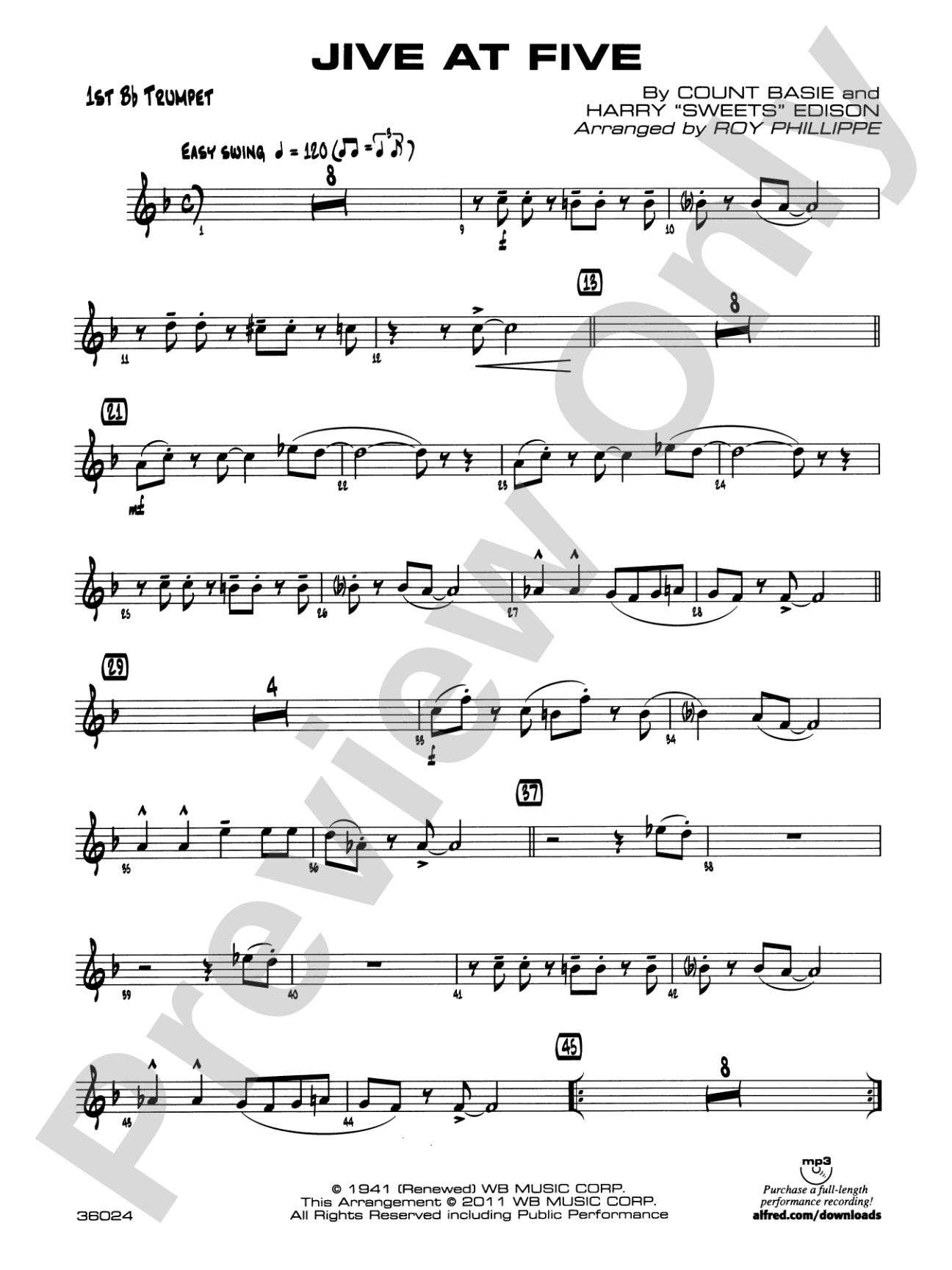 Jive at Five: 1st B-flat Trumpet