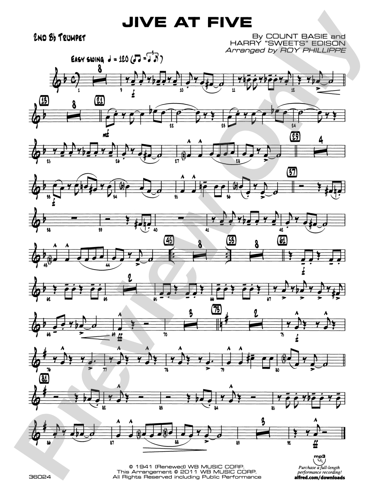 Jive at Five: 2nd B-flat Trumpet