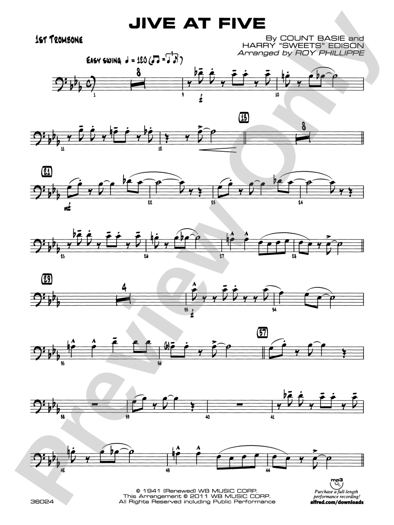 Jive at Five: 1st Trombone