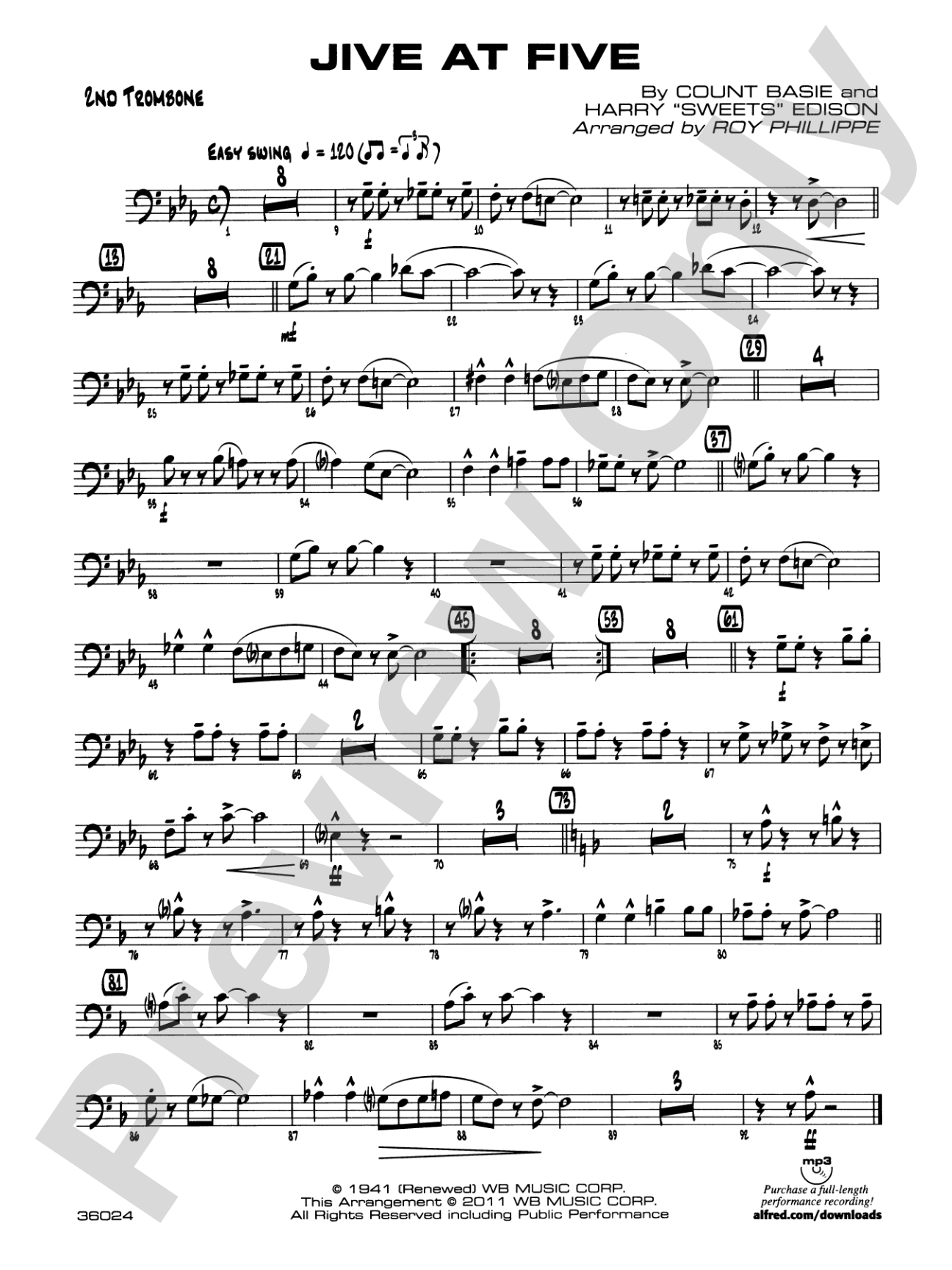 Jive at Five: 2nd Trombone