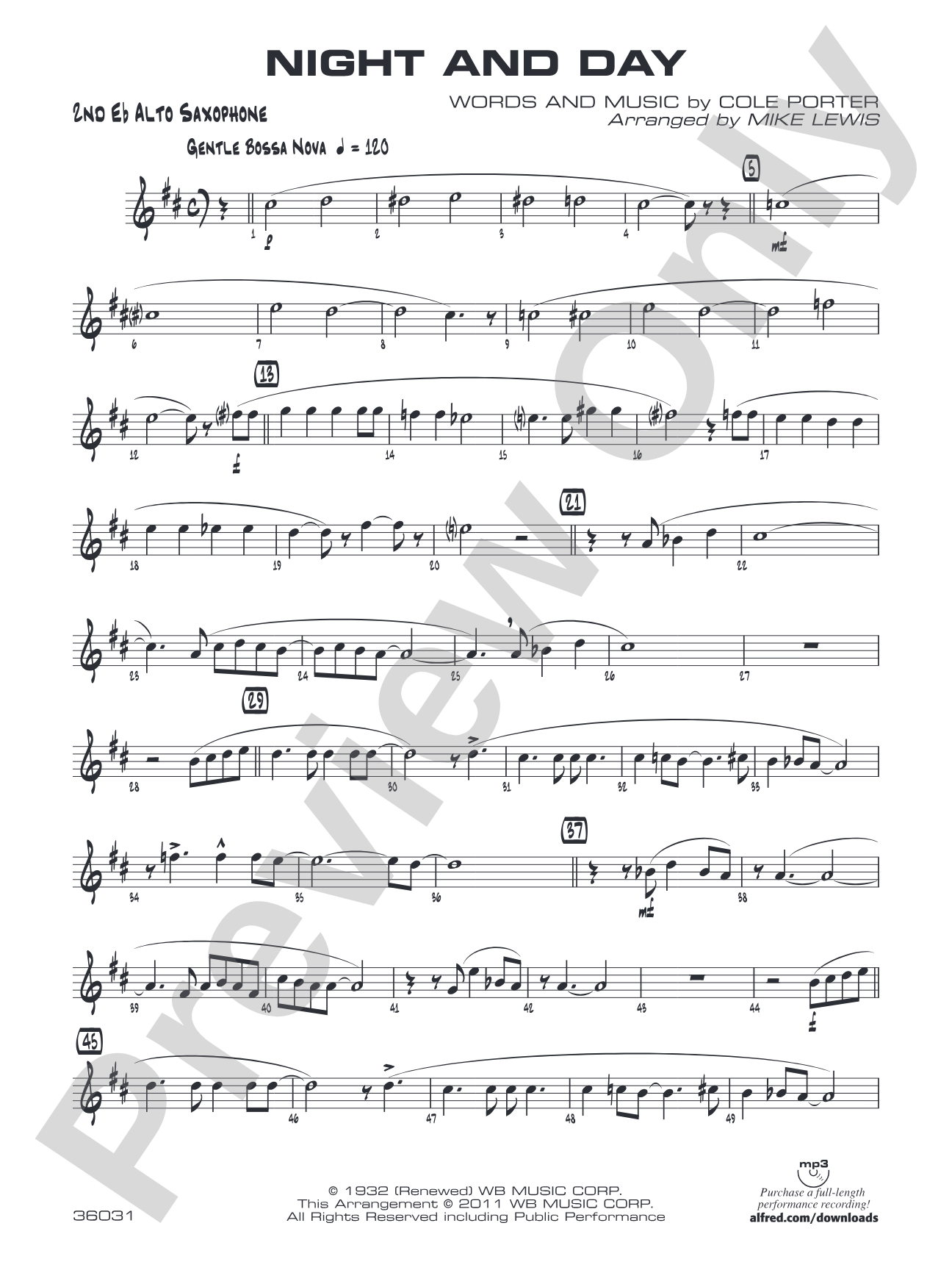 Night and Day: 2nd E-flat Alto Saxophone