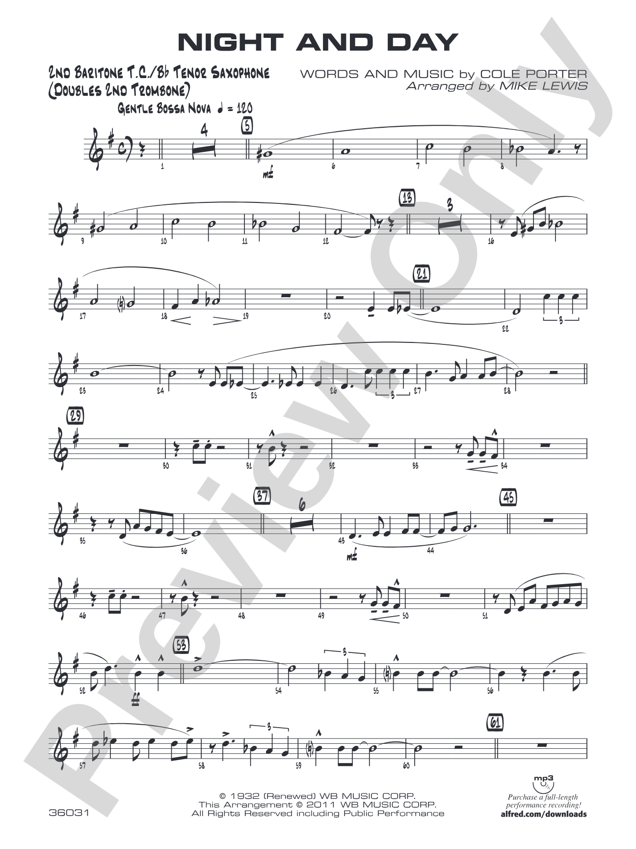 Night and Day: 2nd Baritone T.C.
