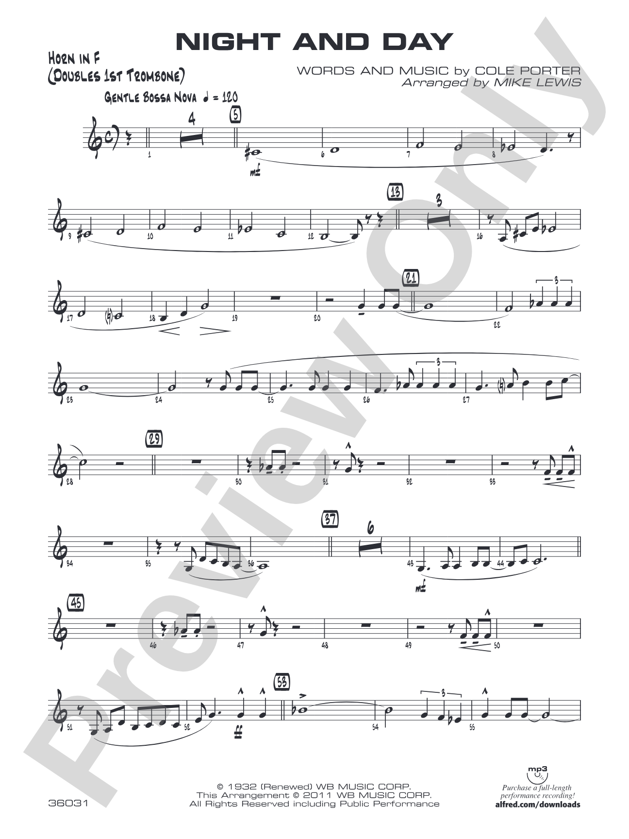 Night and Day: 1st F Horn