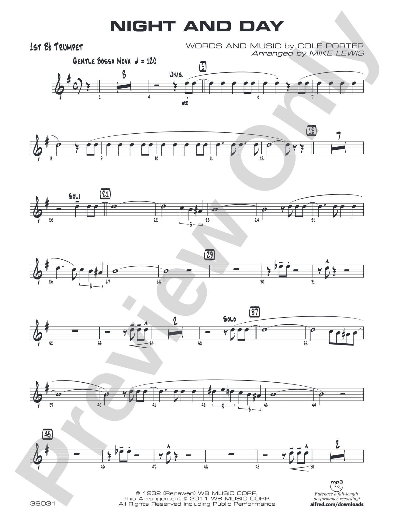 Night and Day: 1st B-flat Trumpet