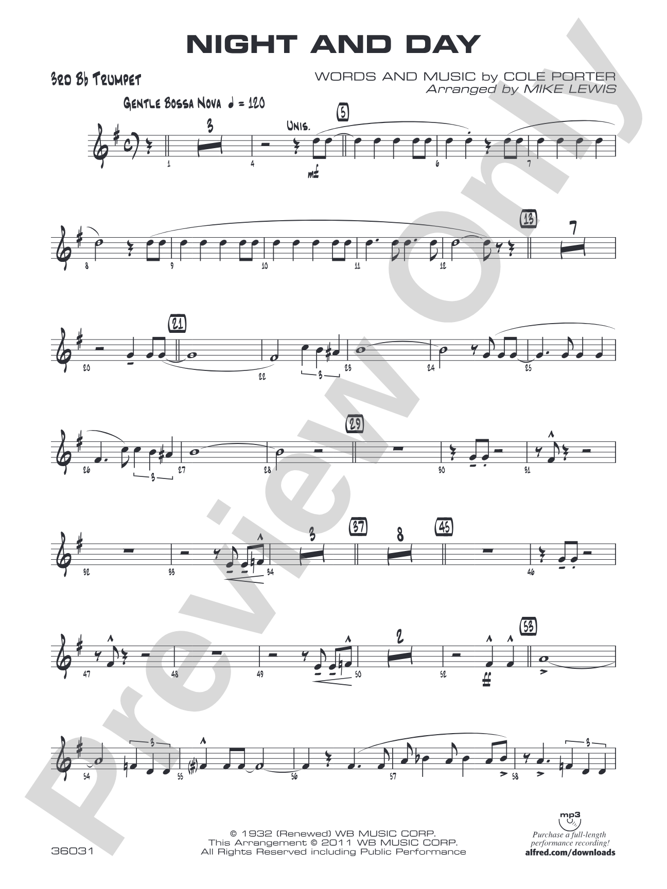 Night and Day: 3rd B-flat Trumpet