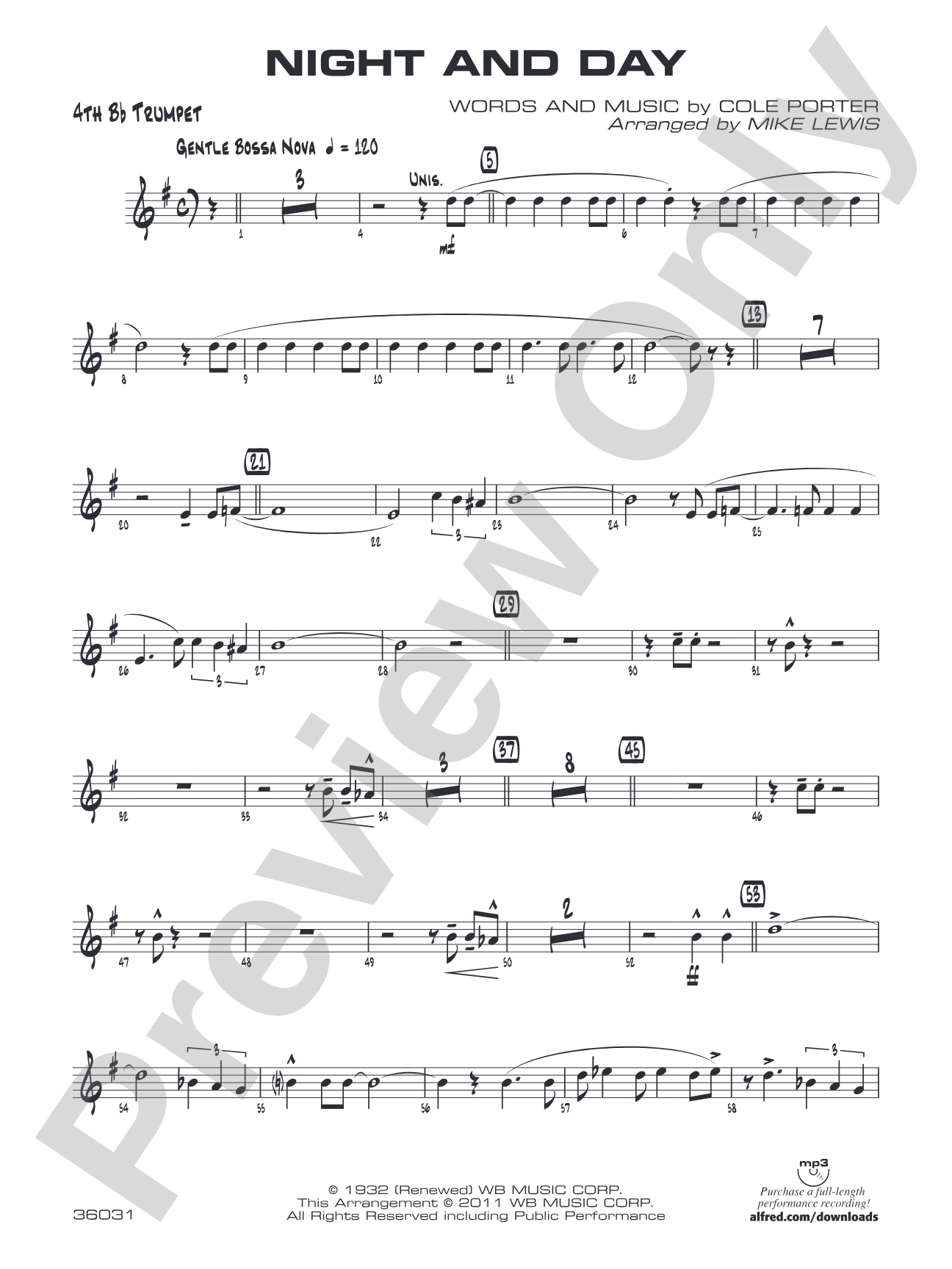 Night and Day: 4th B-flat Trumpet