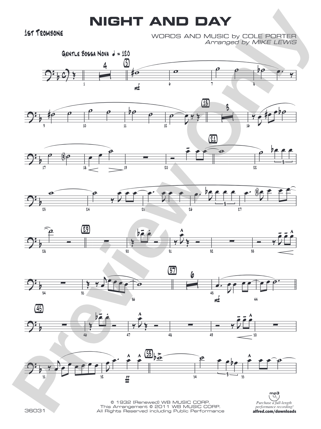 Night and Day: 1st Trombone