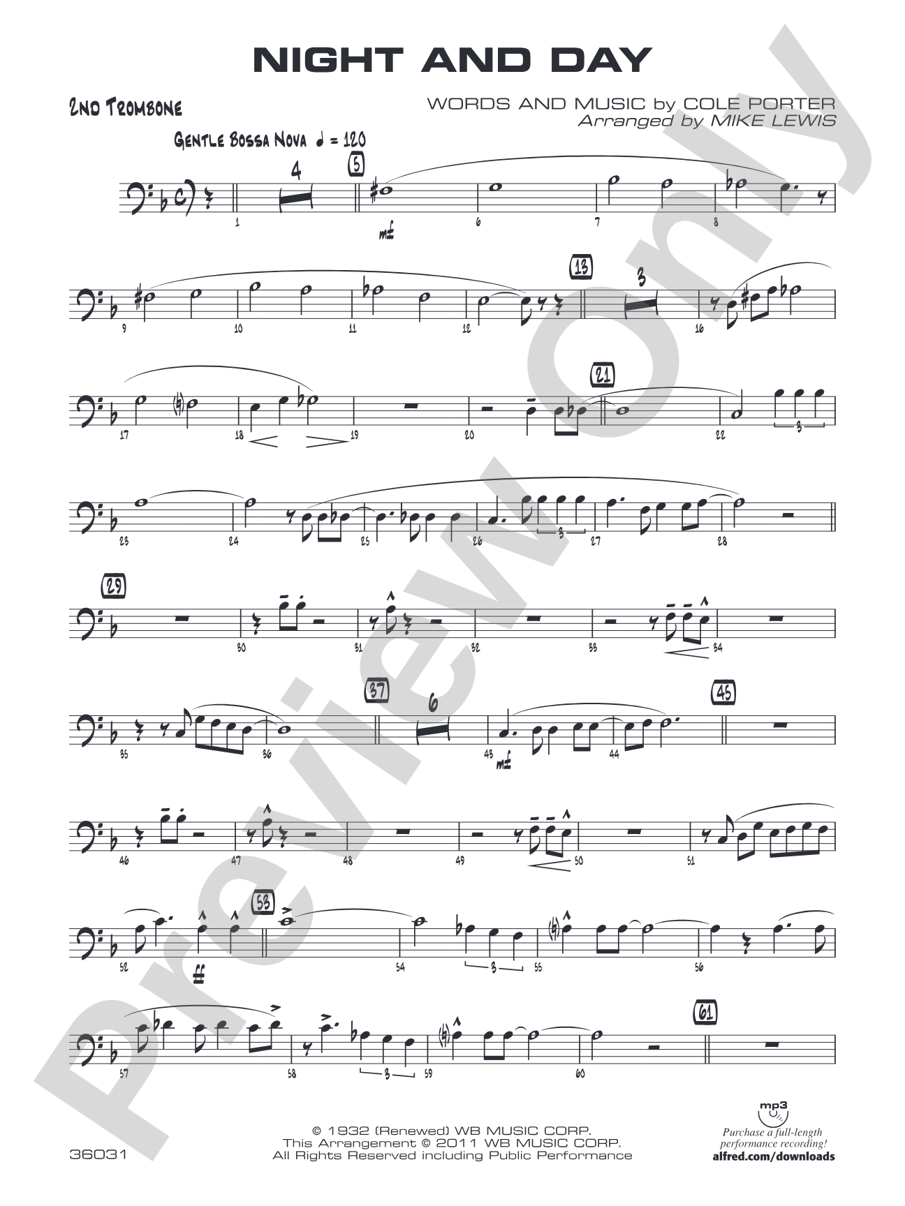 Night and Day: 2nd Trombone