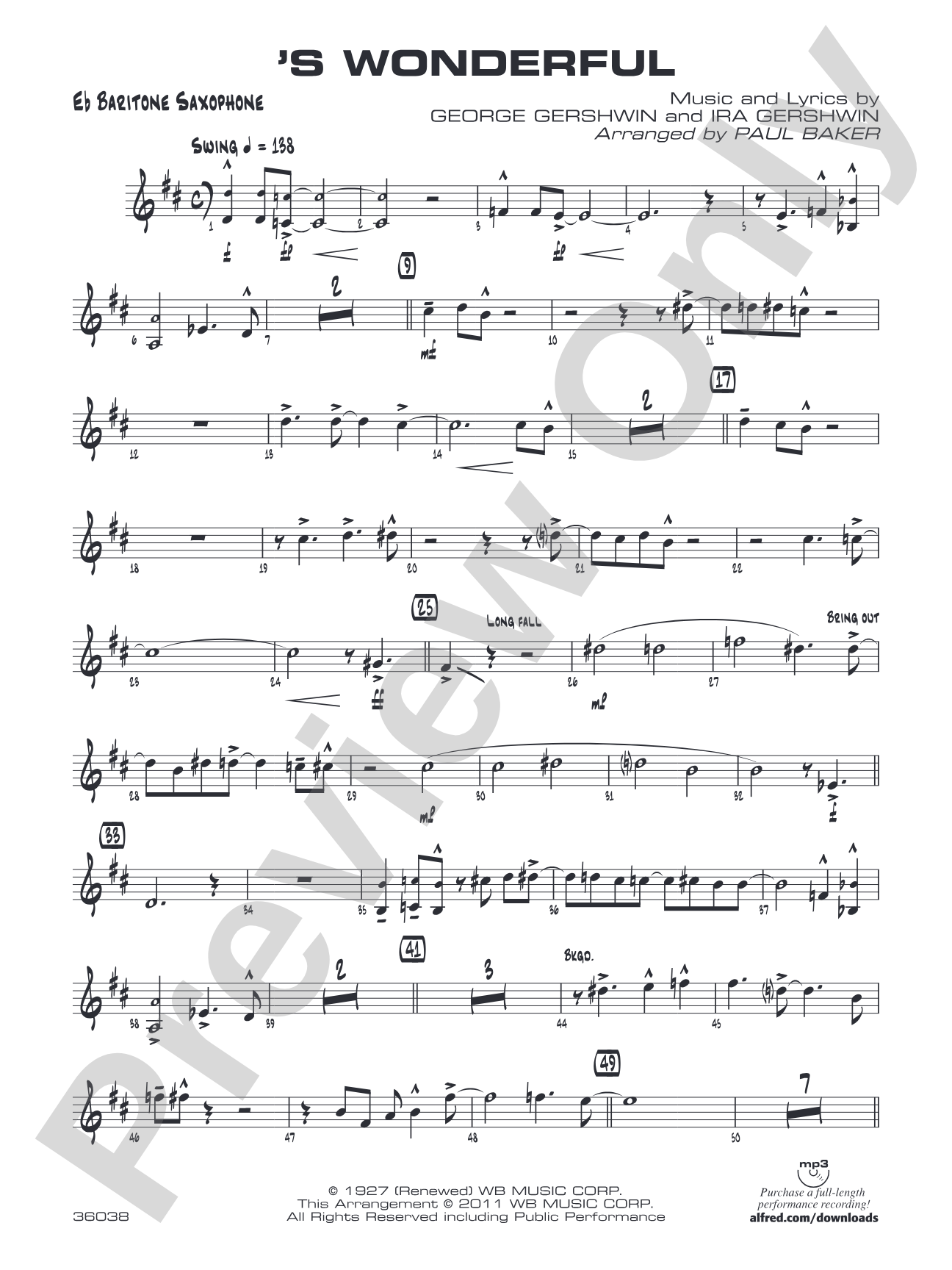 'S Wonderful: E-flat Baritone Saxophone