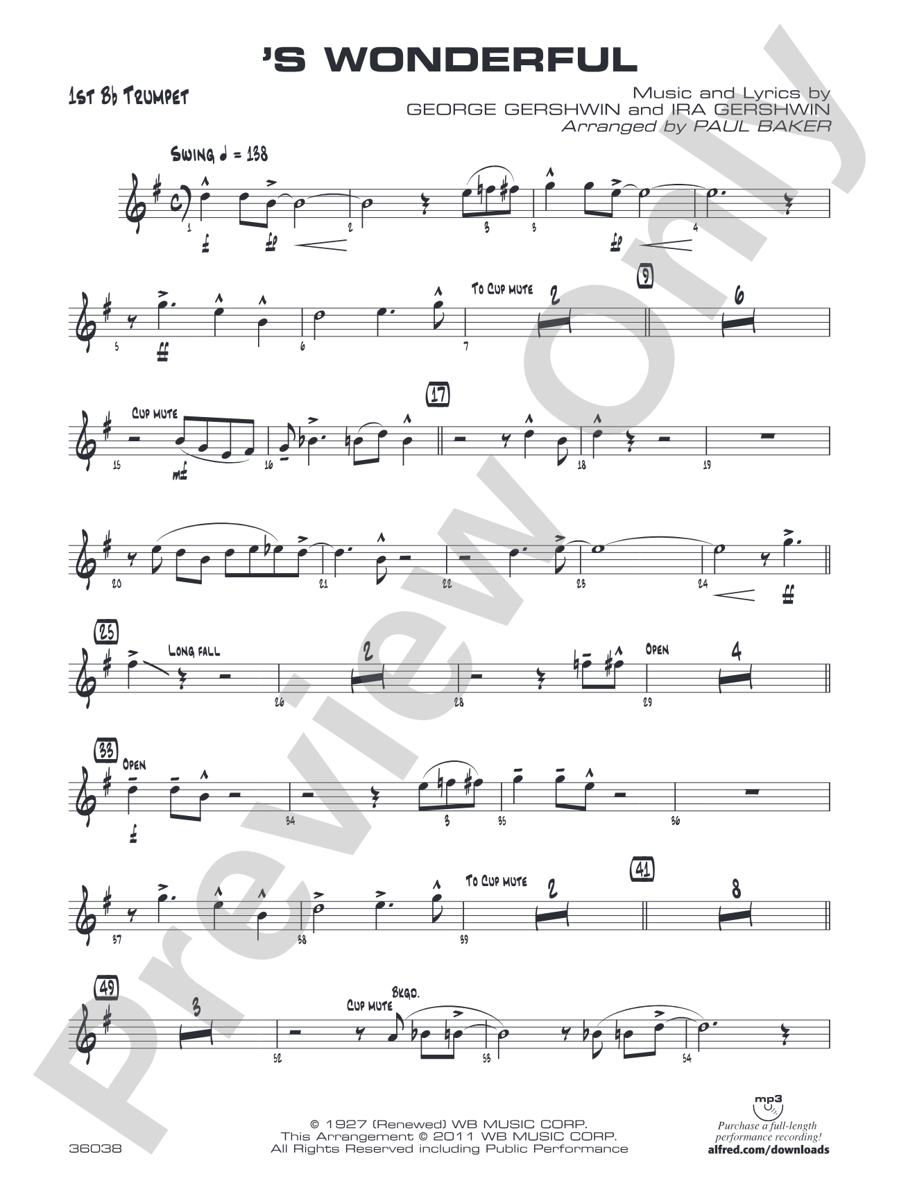 'S Wonderful: 1st B-flat Trumpet