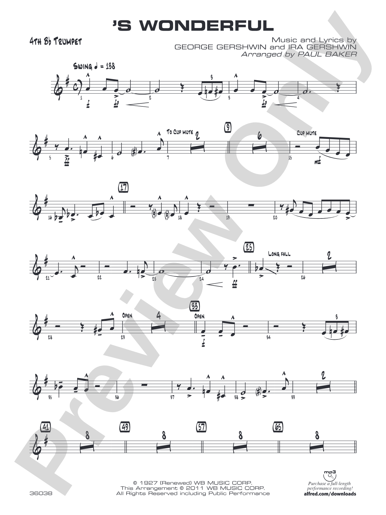 'S Wonderful: 4th B-flat Trumpet