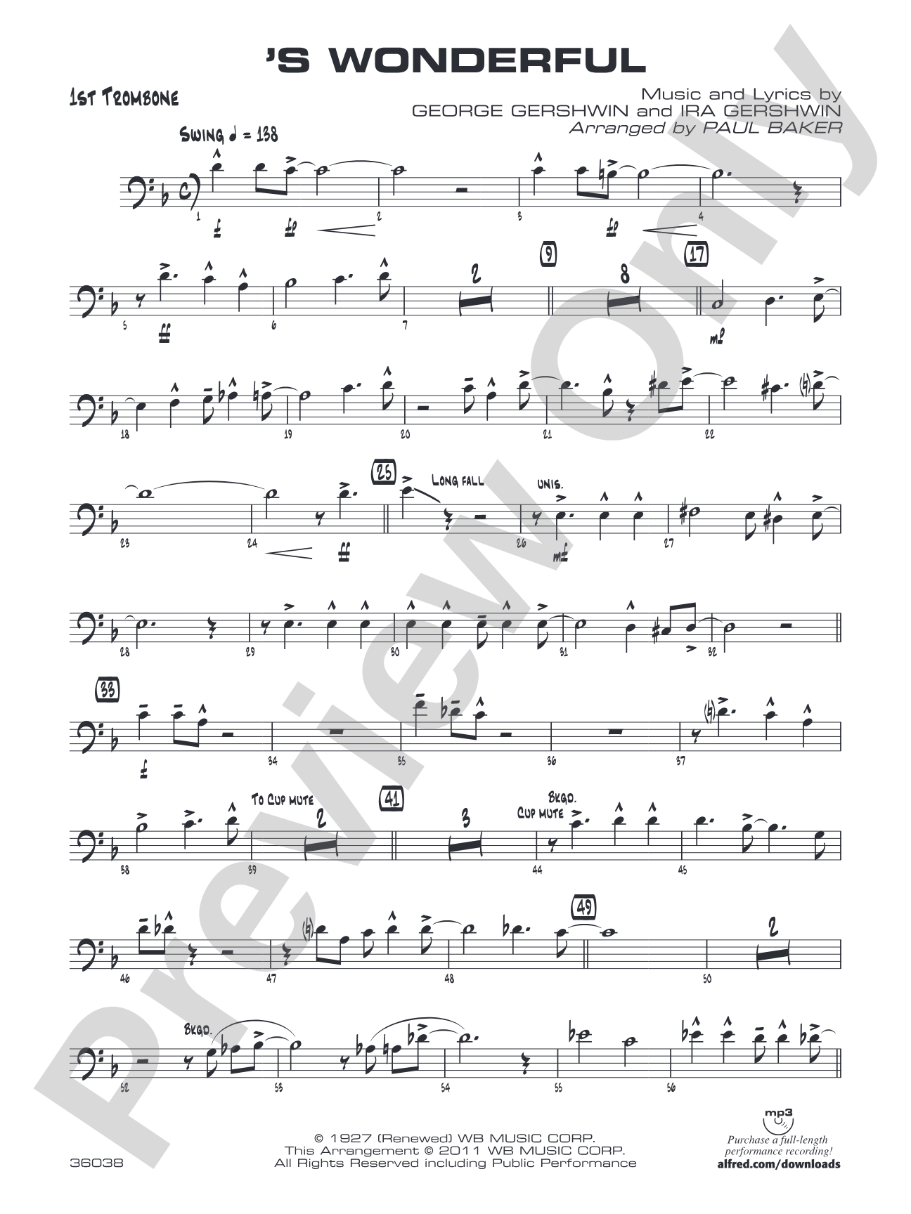 'S Wonderful: 1st Trombone