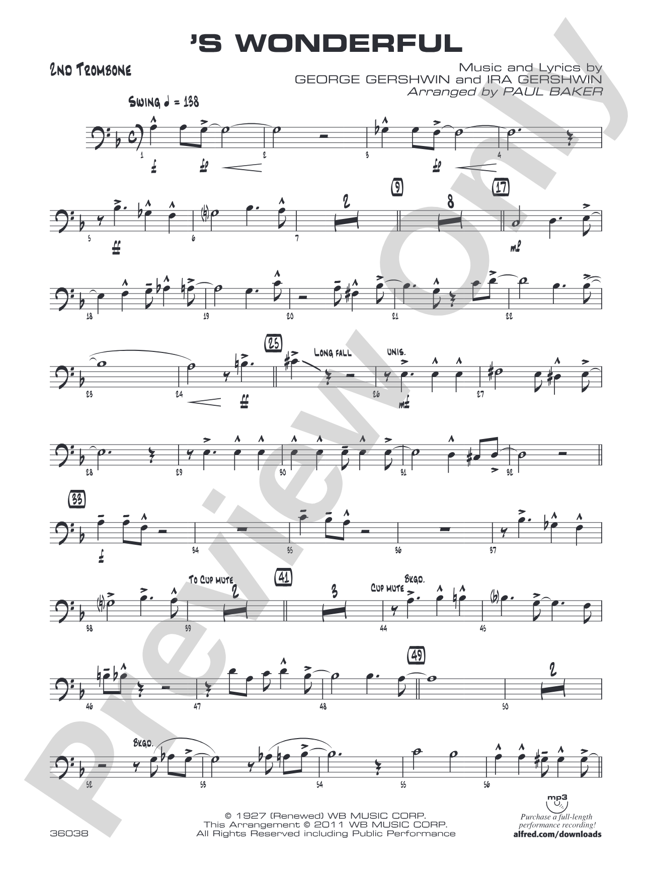 'S Wonderful: 2nd Trombone