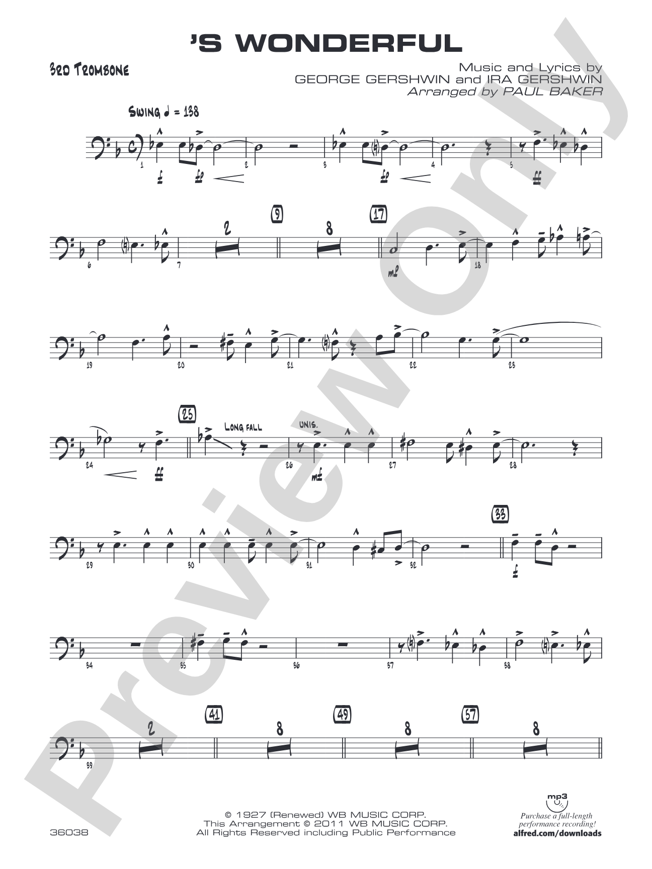 'S Wonderful: 3rd Trombone