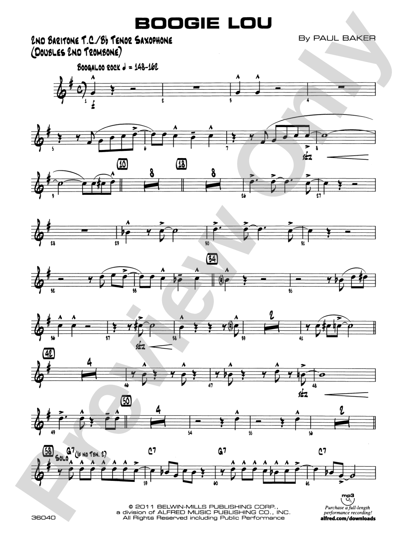 Boogie Lou: 2nd Baritone T.C.