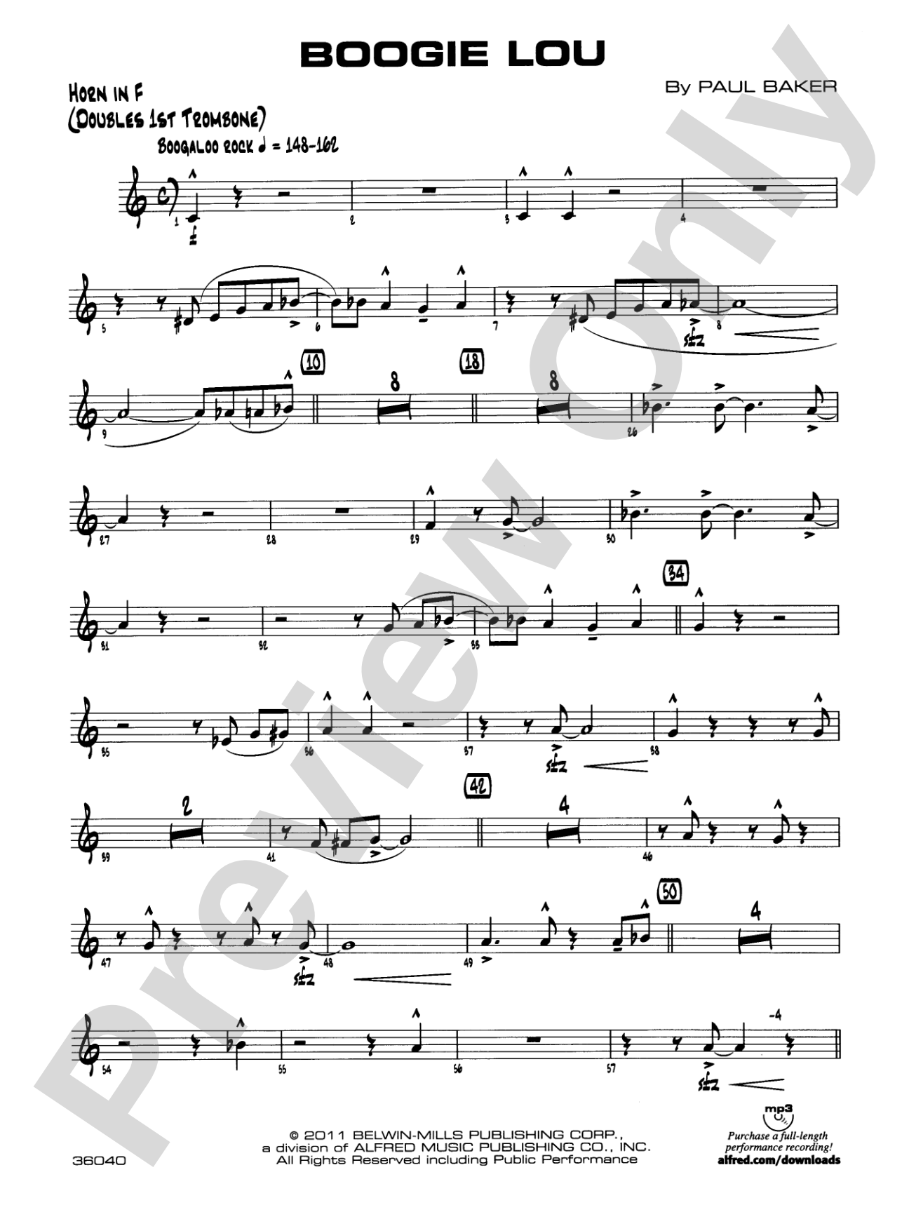 Boogie Lou: 1st F Horn