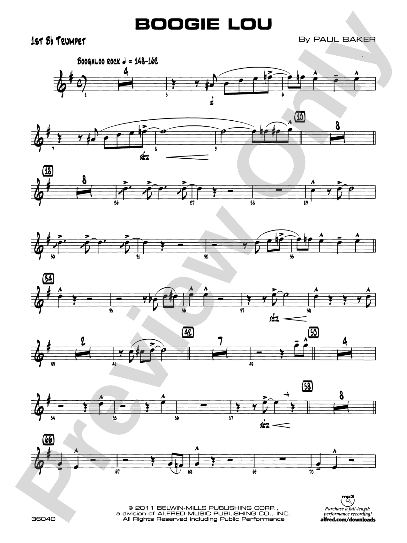 Boogie Lou: 1st B-flat Trumpet