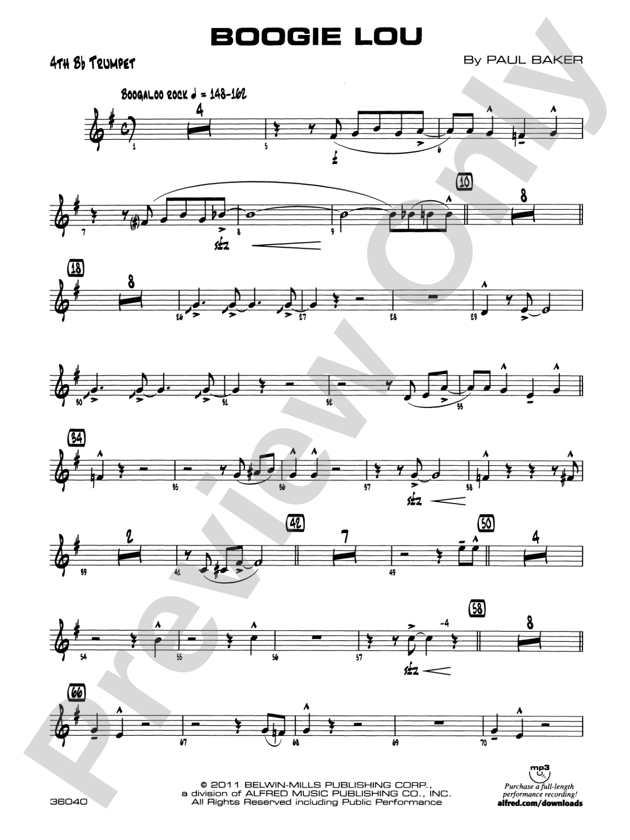 Boogie Lou: 4th B-flat Trumpet
