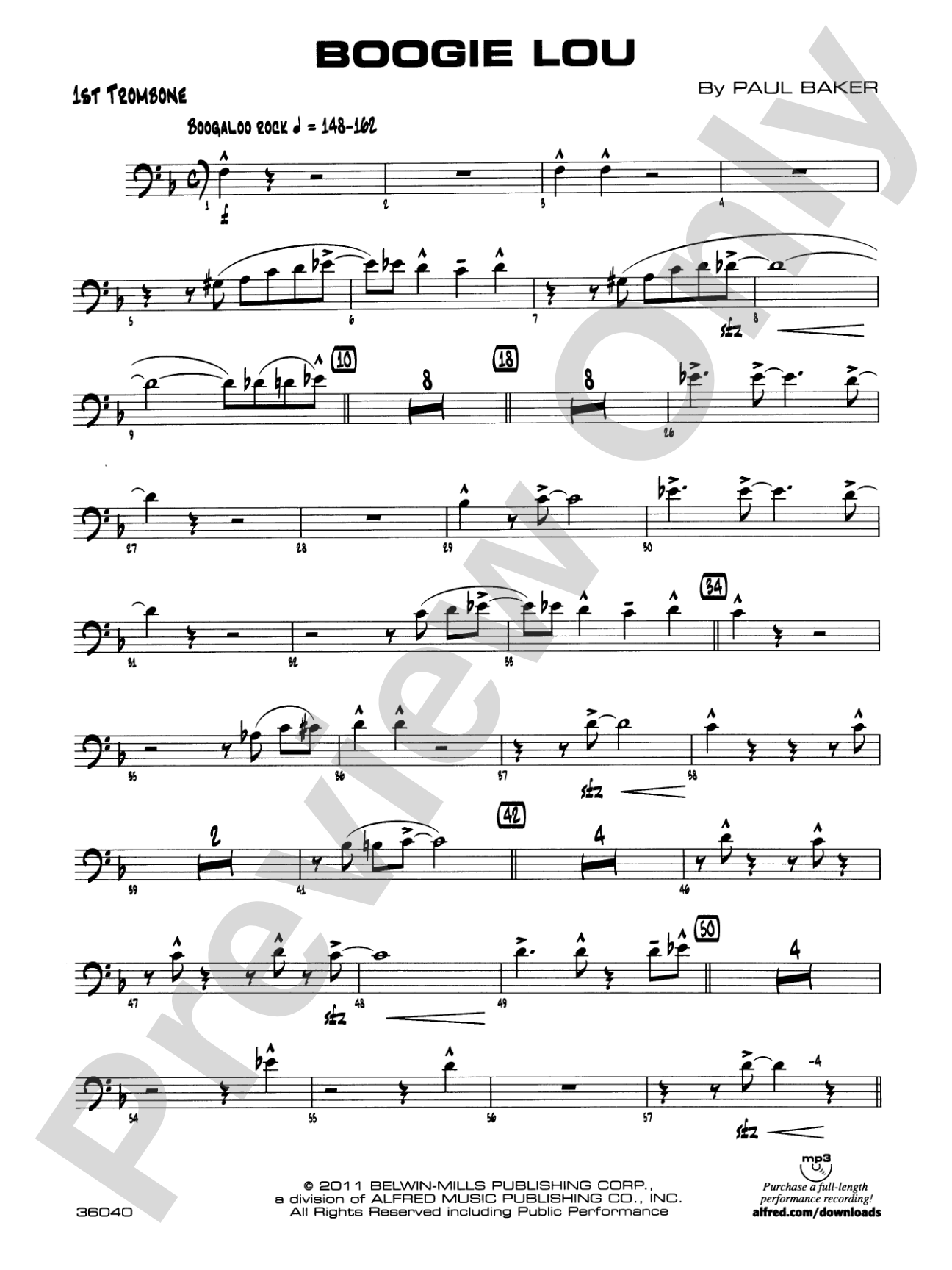 Boogie Lou: 1st Trombone