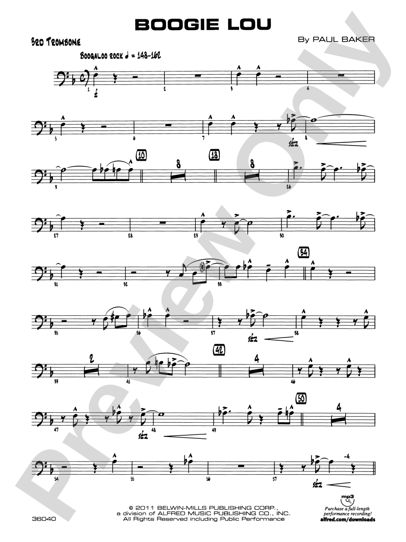 Boogie Lou: 3rd Trombone