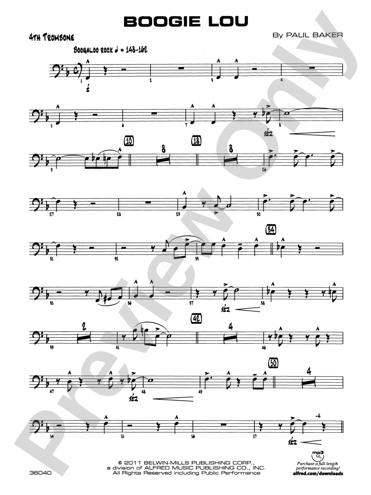 Boogie Lou: 4th Trombone