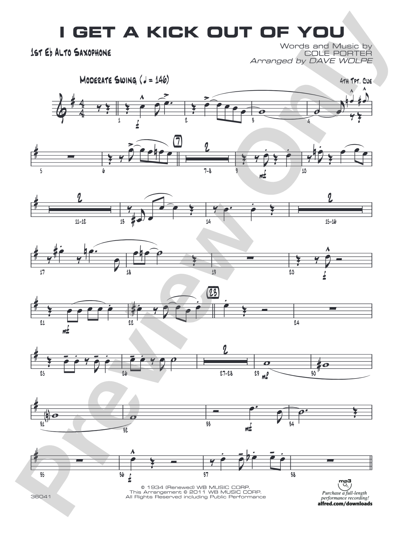I Get a Kick Out of You: E-flat Alto Saxophone