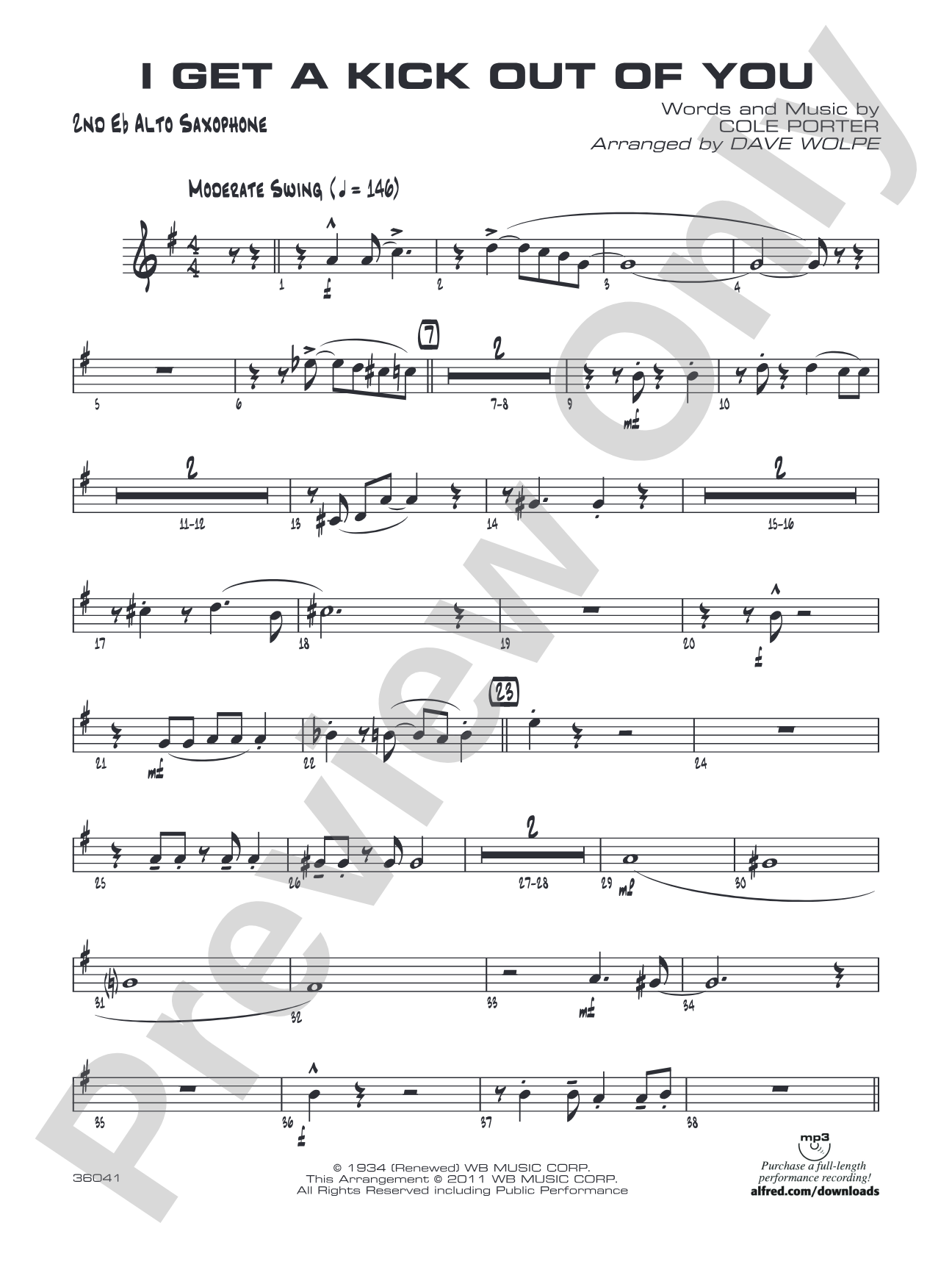 I Get a Kick Out of You: 2nd E-flat Alto Saxophone