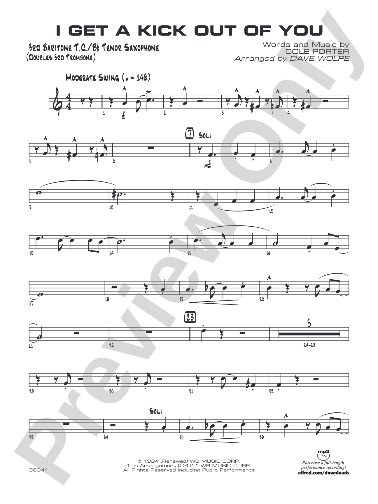 I Get a Kick Out of You: 3rd Baritone T.C.