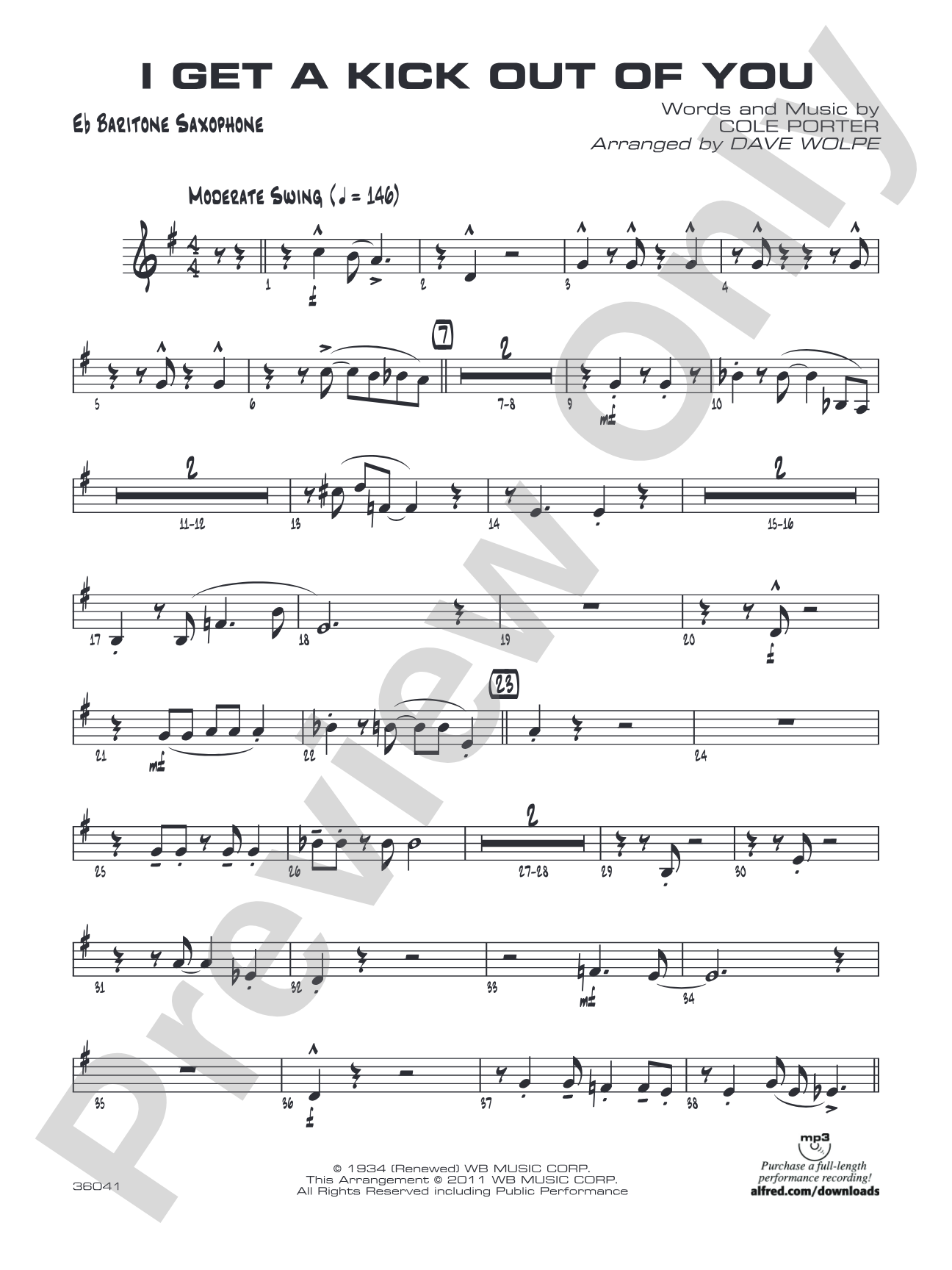 I Get a Kick Out of You: E-flat Baritone Saxophone