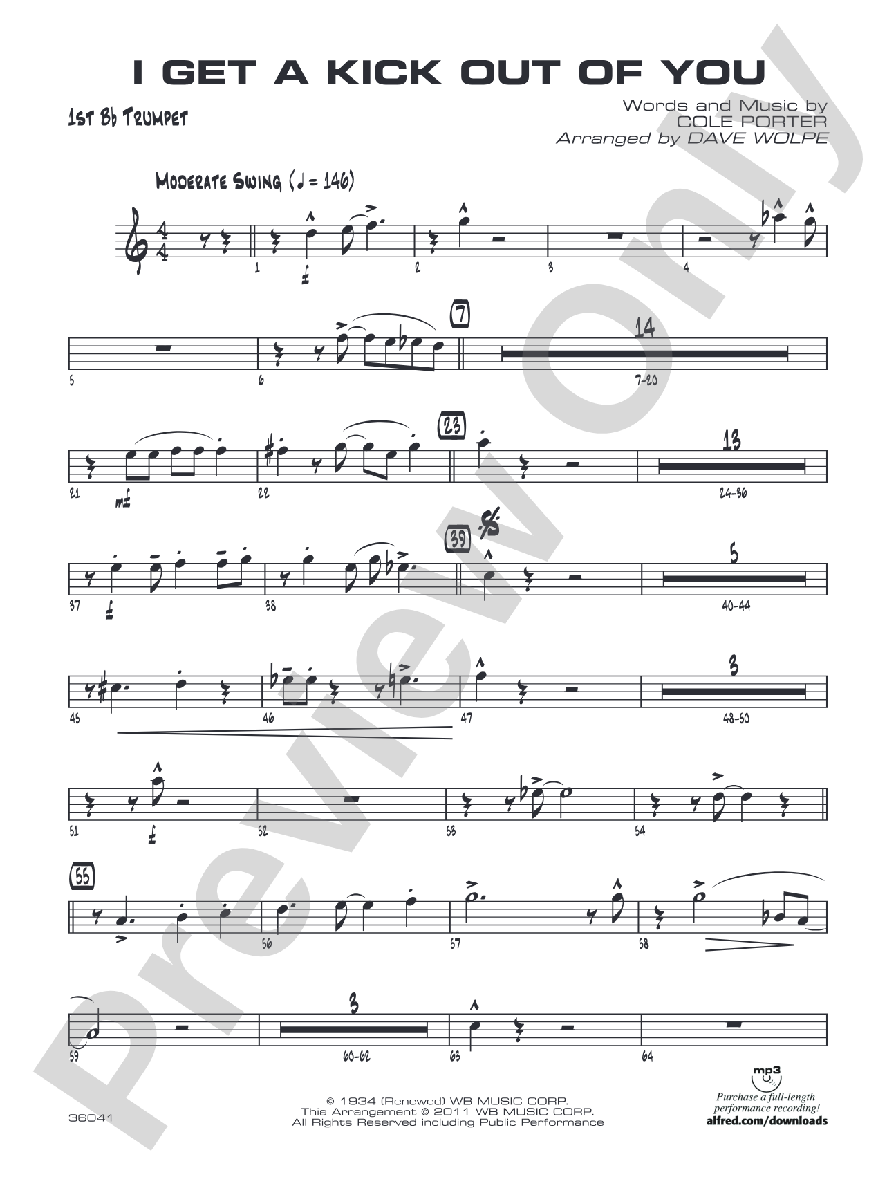 I Get a Kick Out of You: 1st B-flat Trumpet