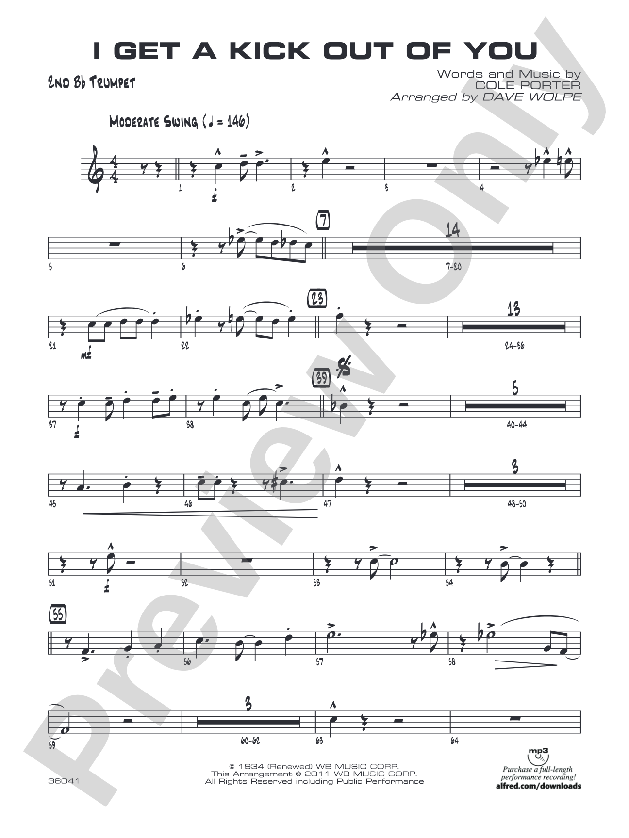 I Get a Kick Out of You: 2nd B-flat Trumpet