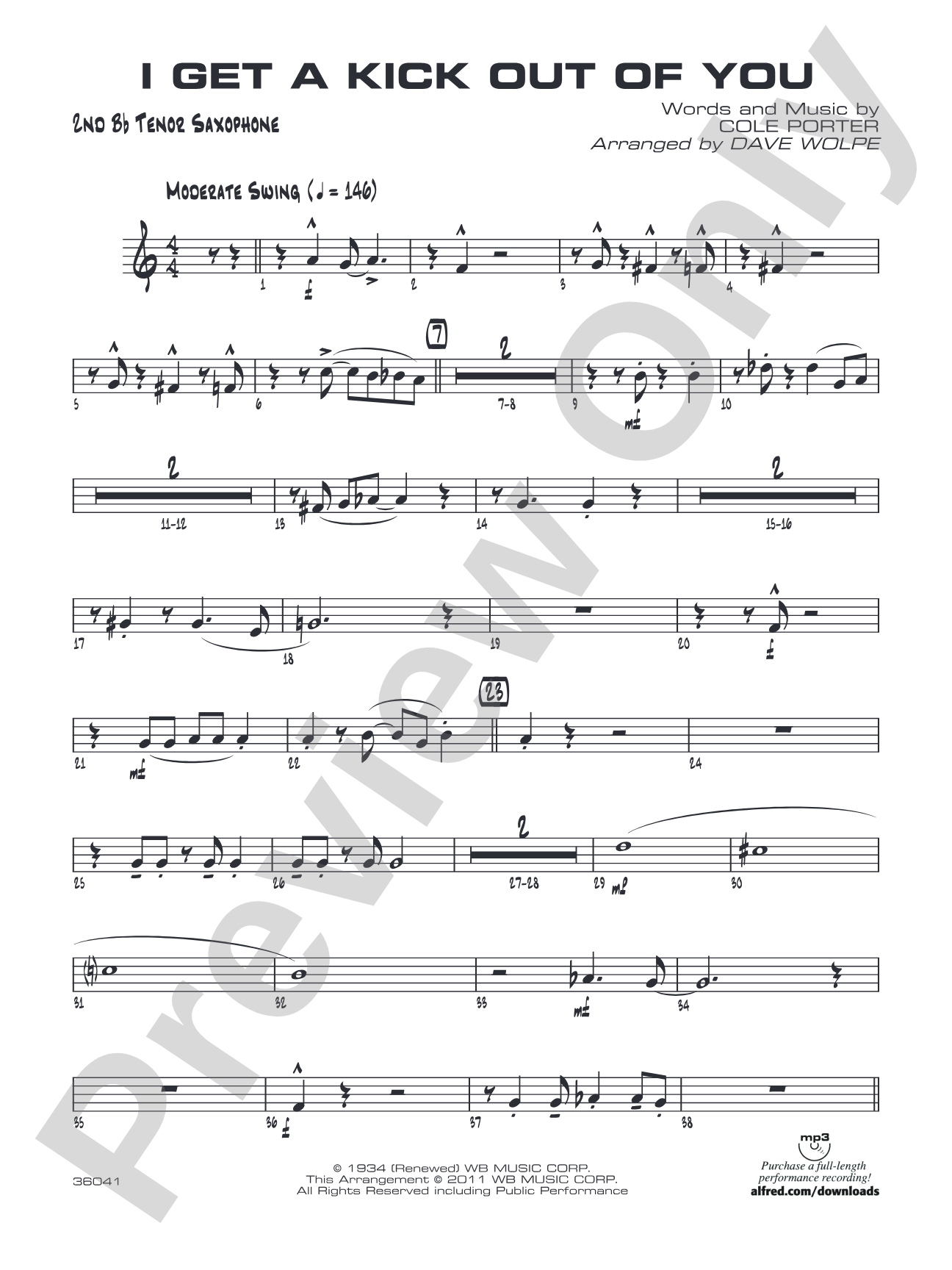 I Get a Kick Out of You: 2nd B-flat Tenor Saxophone