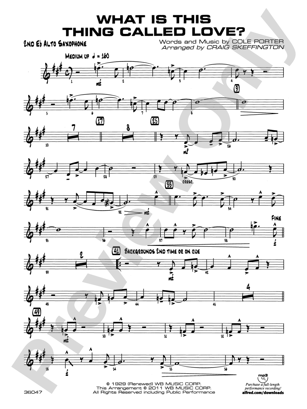 What Is This Thing Called Love?: 2nd E-flat Alto Saxophone