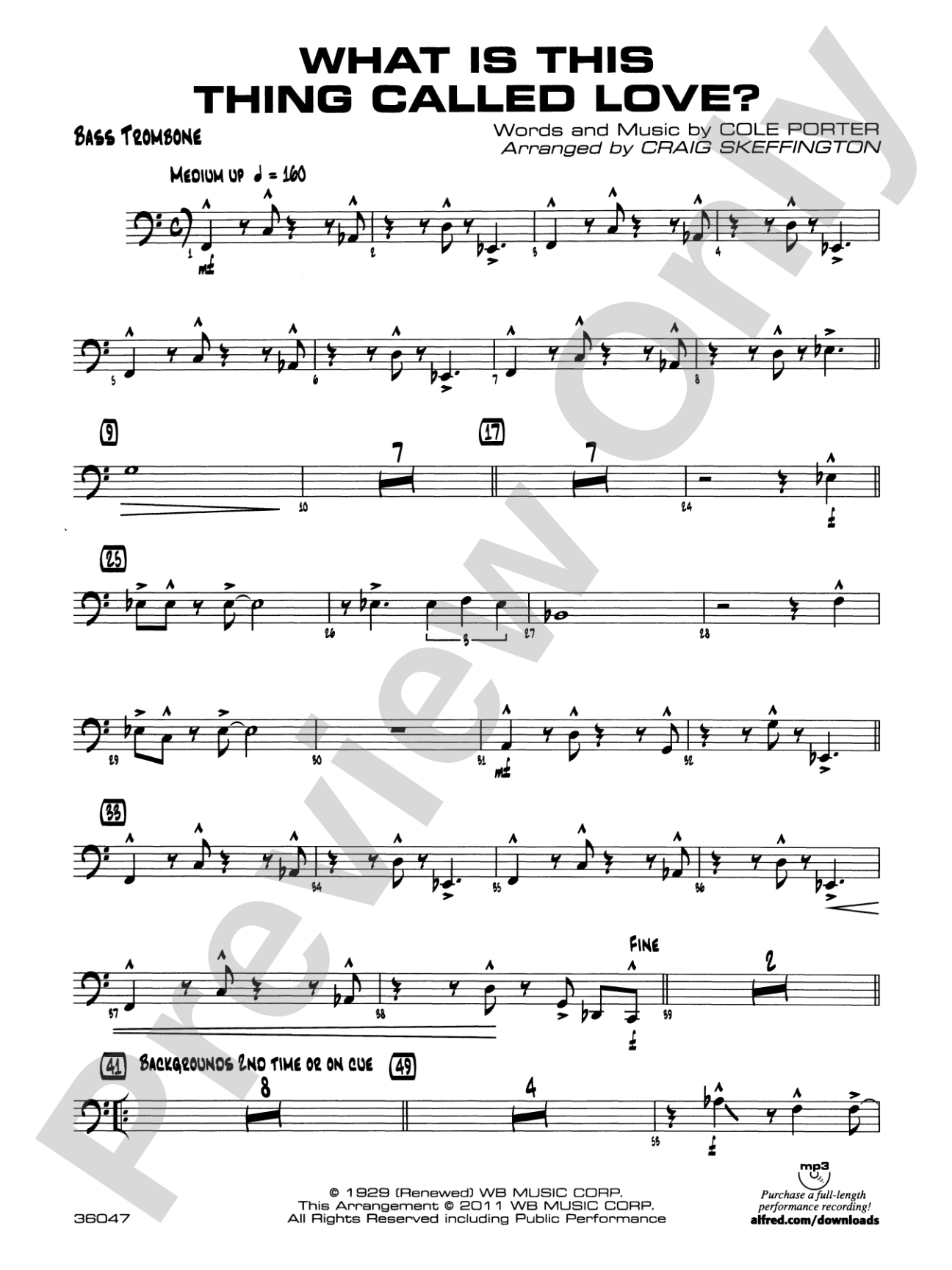 What Is This Thing Called Love?: Bass Trombone