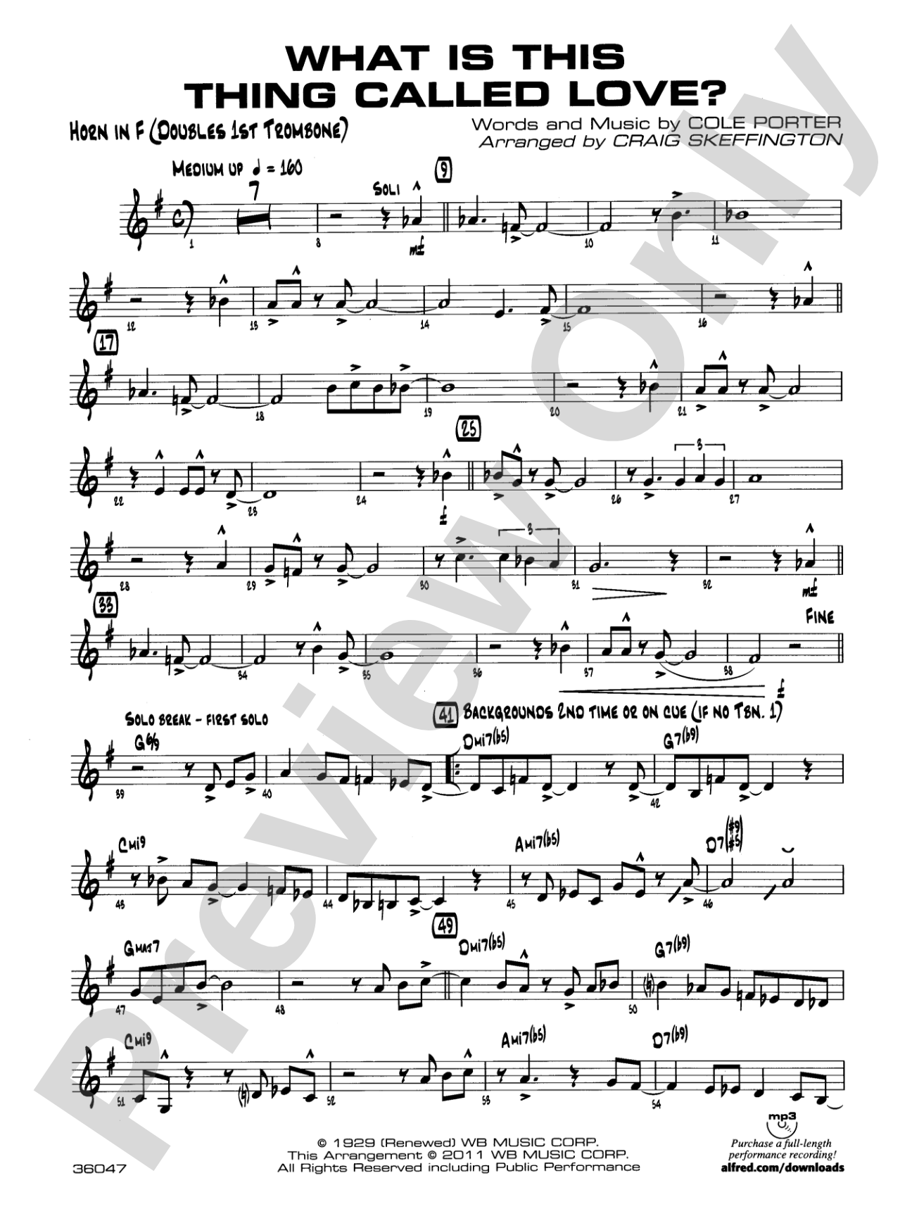 What Is This Thing Called Love?: 1st F Horn