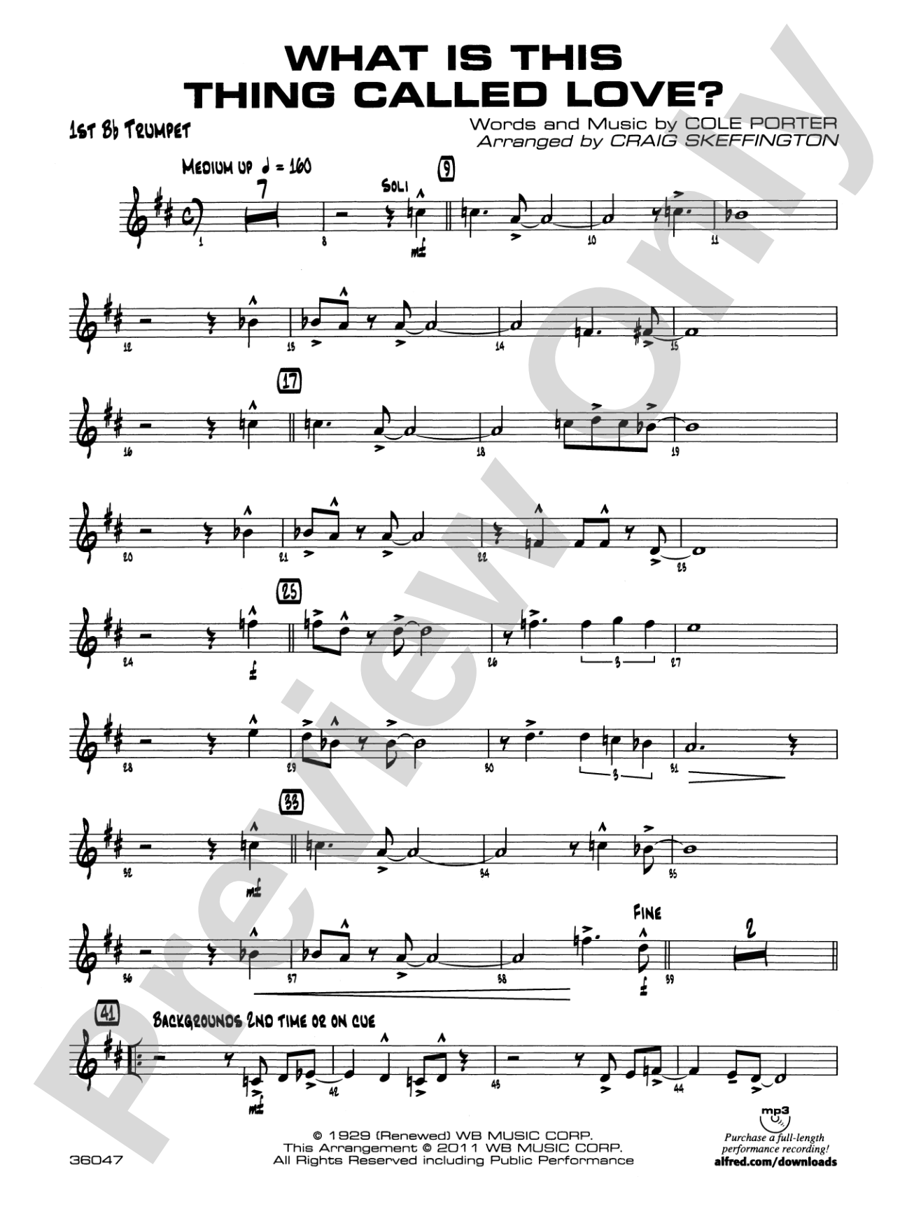 What Is This Thing Called Love?: 1st B-flat Trumpet