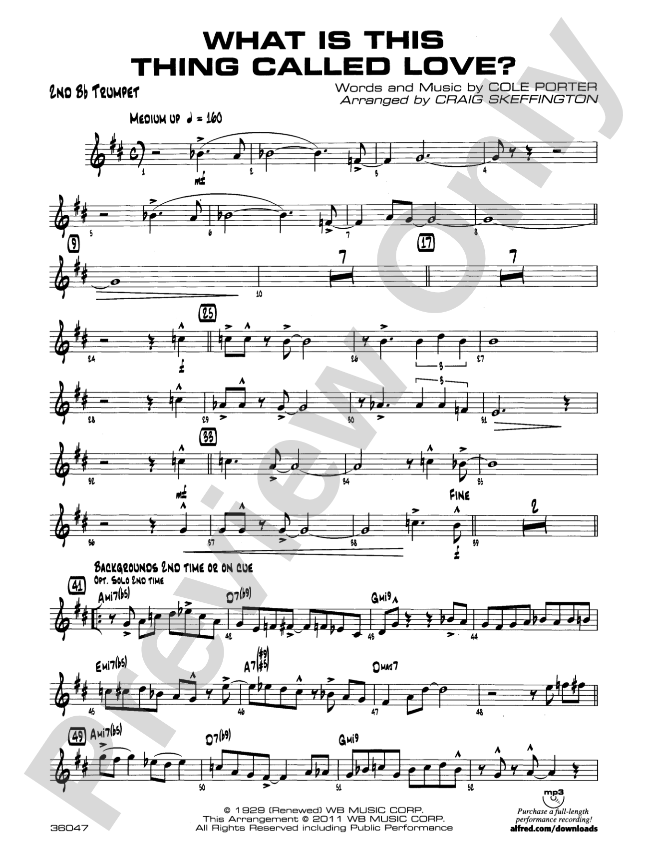 What Is This Thing Called Love?: 2nd B-flat Trumpet