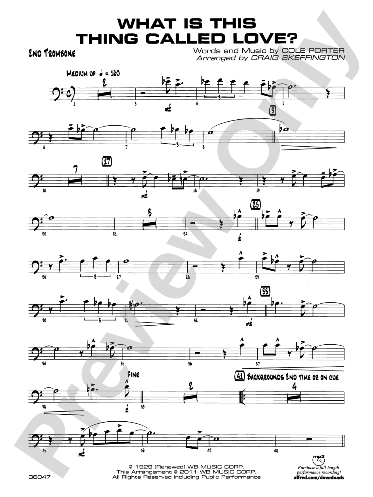 What Is This Thing Called Love?: 2nd Trombone