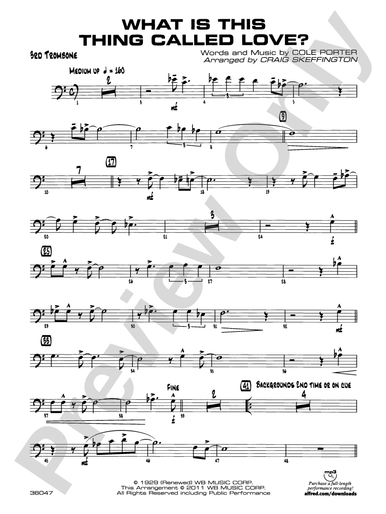 What Is This Thing Called Love?: 3rd Trombone
