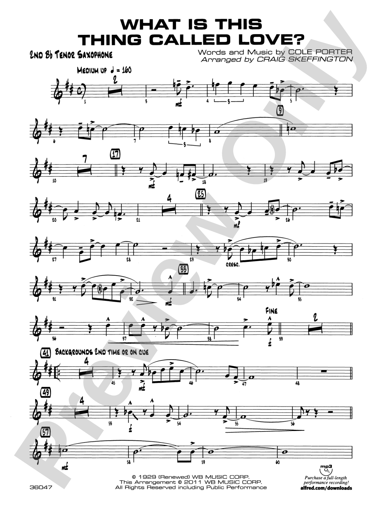 What Is This Thing Called Love?: 2nd B-flat Tenor Saxophone