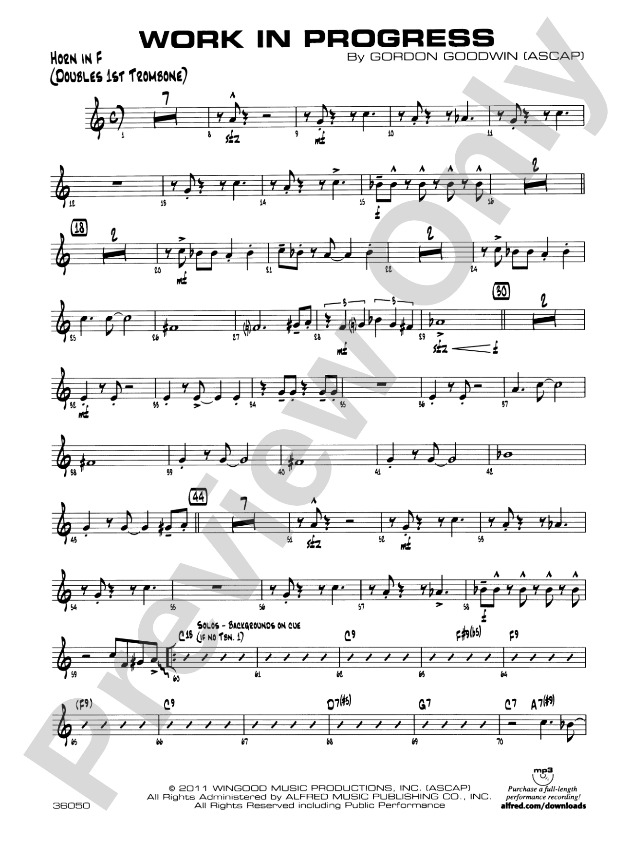 Work in Progress: 1st F Horn