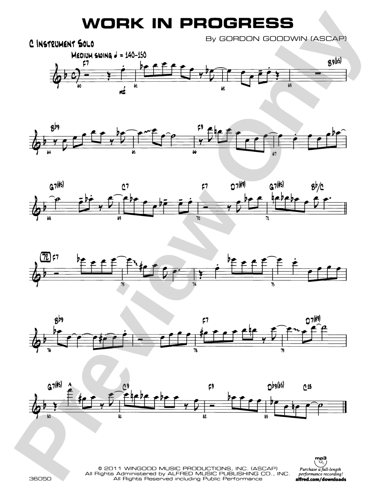 Work in Progress: Solo C Instruments (Treble Clef)