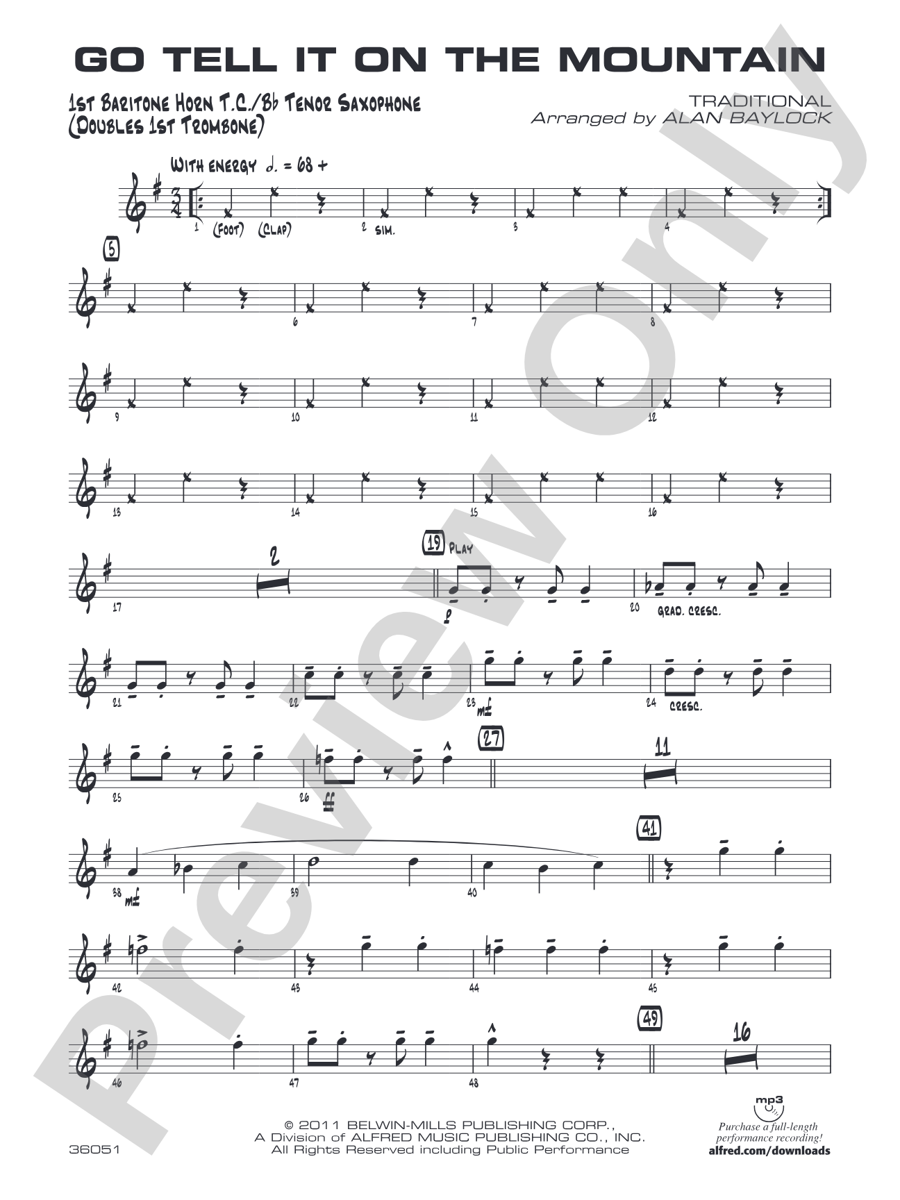 Go Tell It on the Mountain: Baritone T.C.