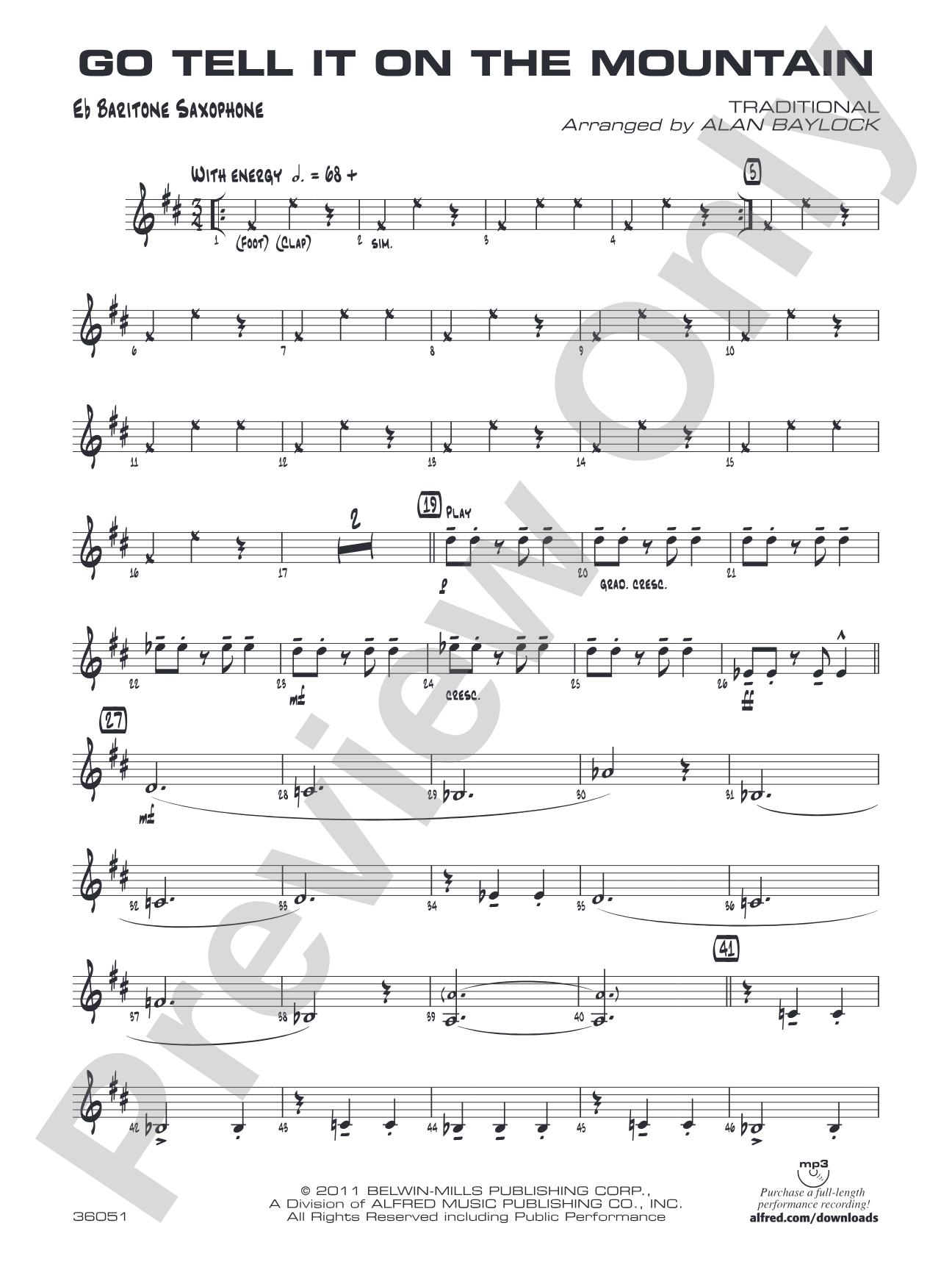 Go Tell It on the Mountain: E-flat Baritone Saxophone