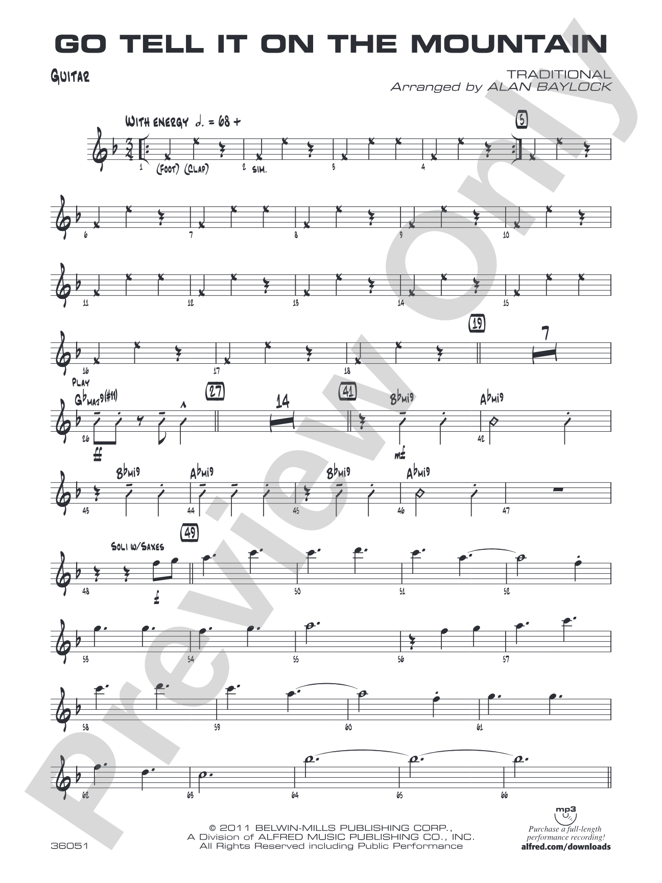Go Tell It on the Mountain: Guitar