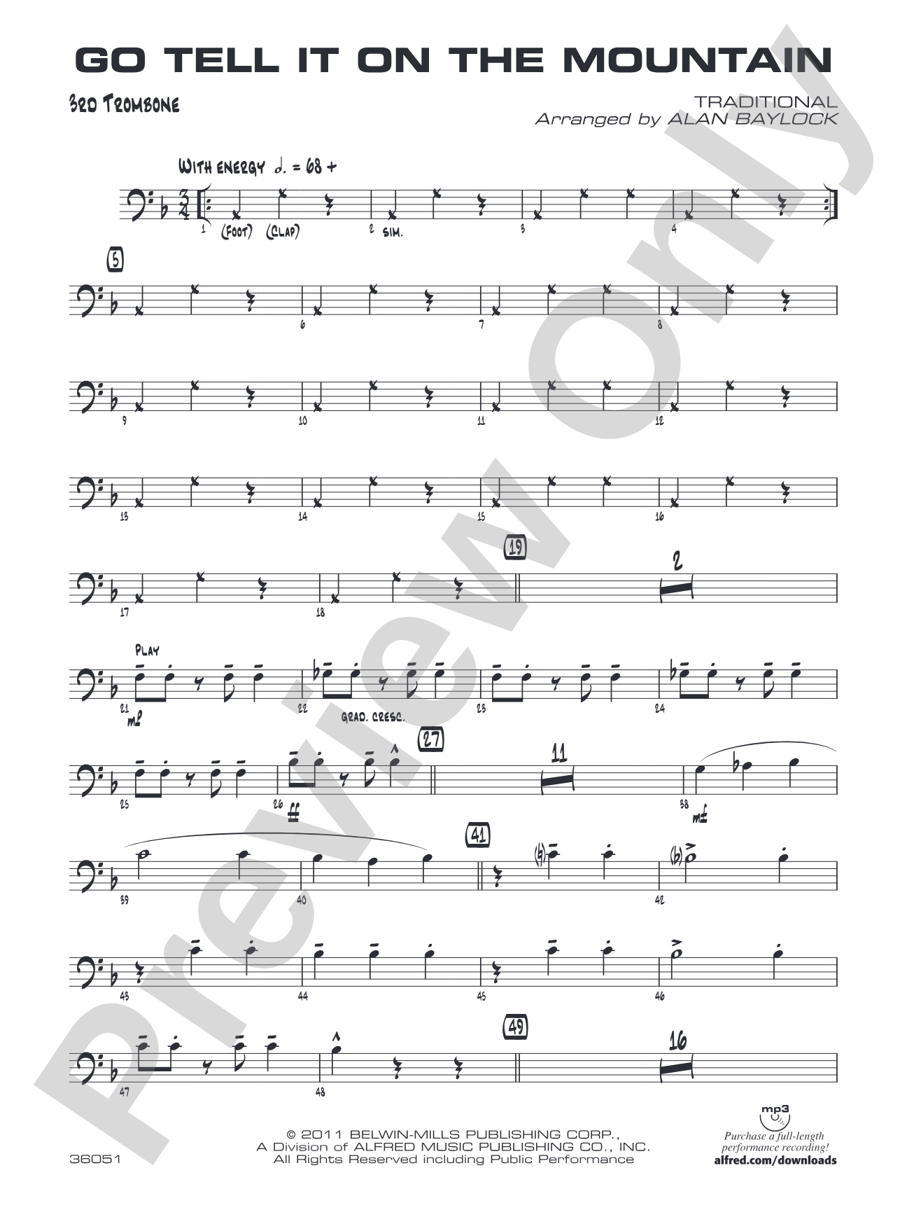 Go Tell It on the Mountain: 3rd Trombone