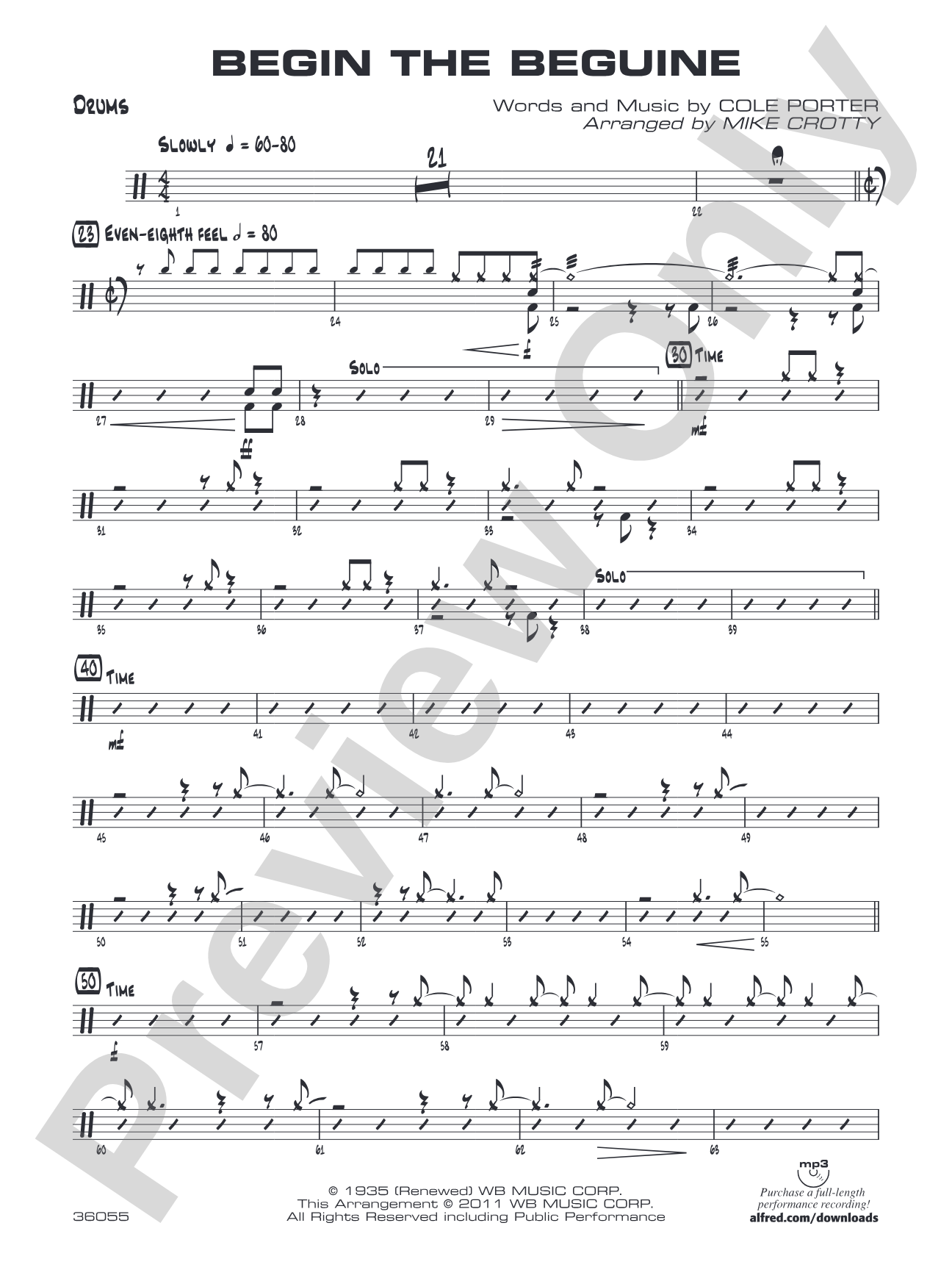 Begin the Beguine: Drums