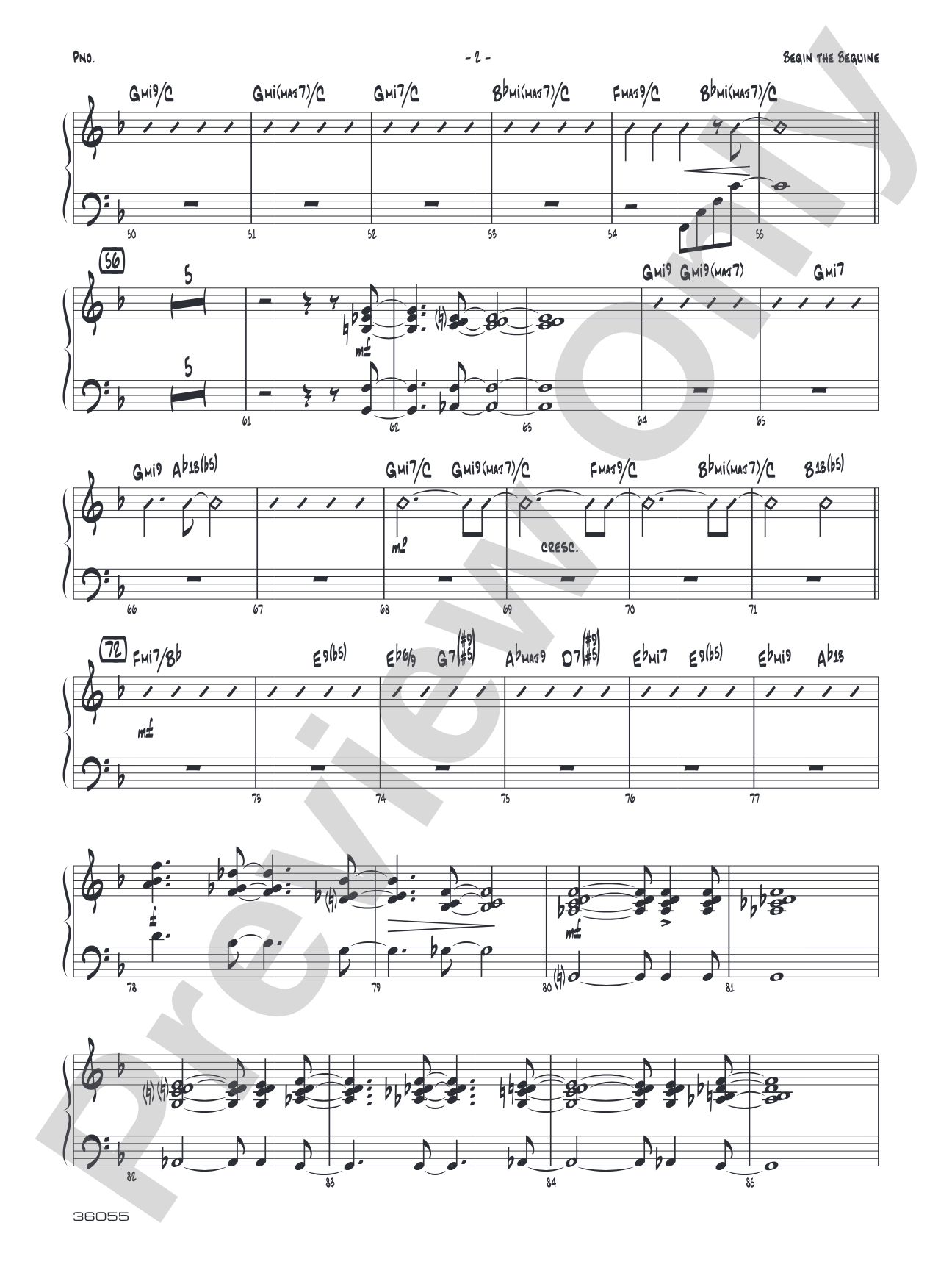 Begin the Beguine: Piano Accompaniment
