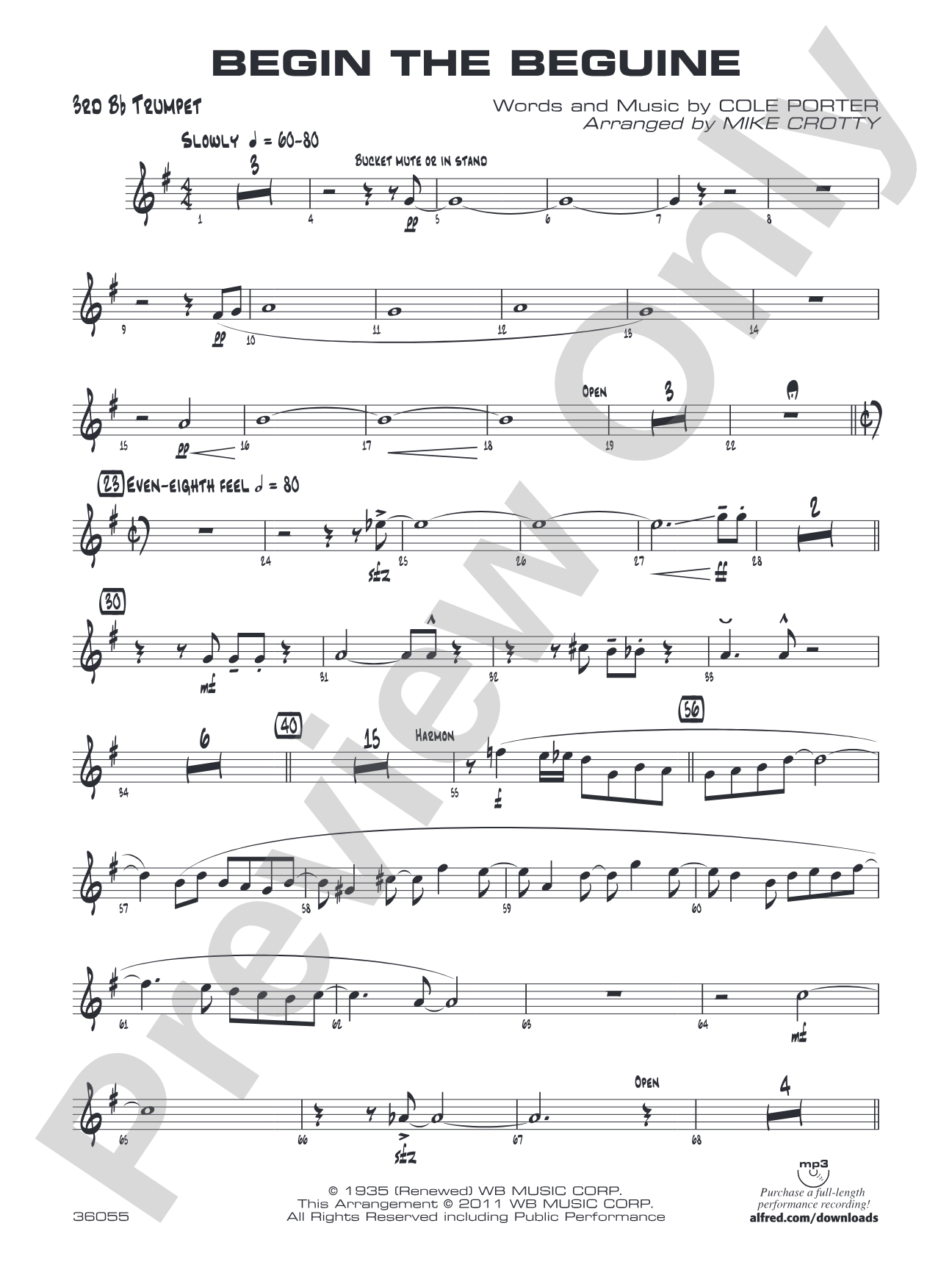 Begin the Beguine: 3rd B-flat Trumpet