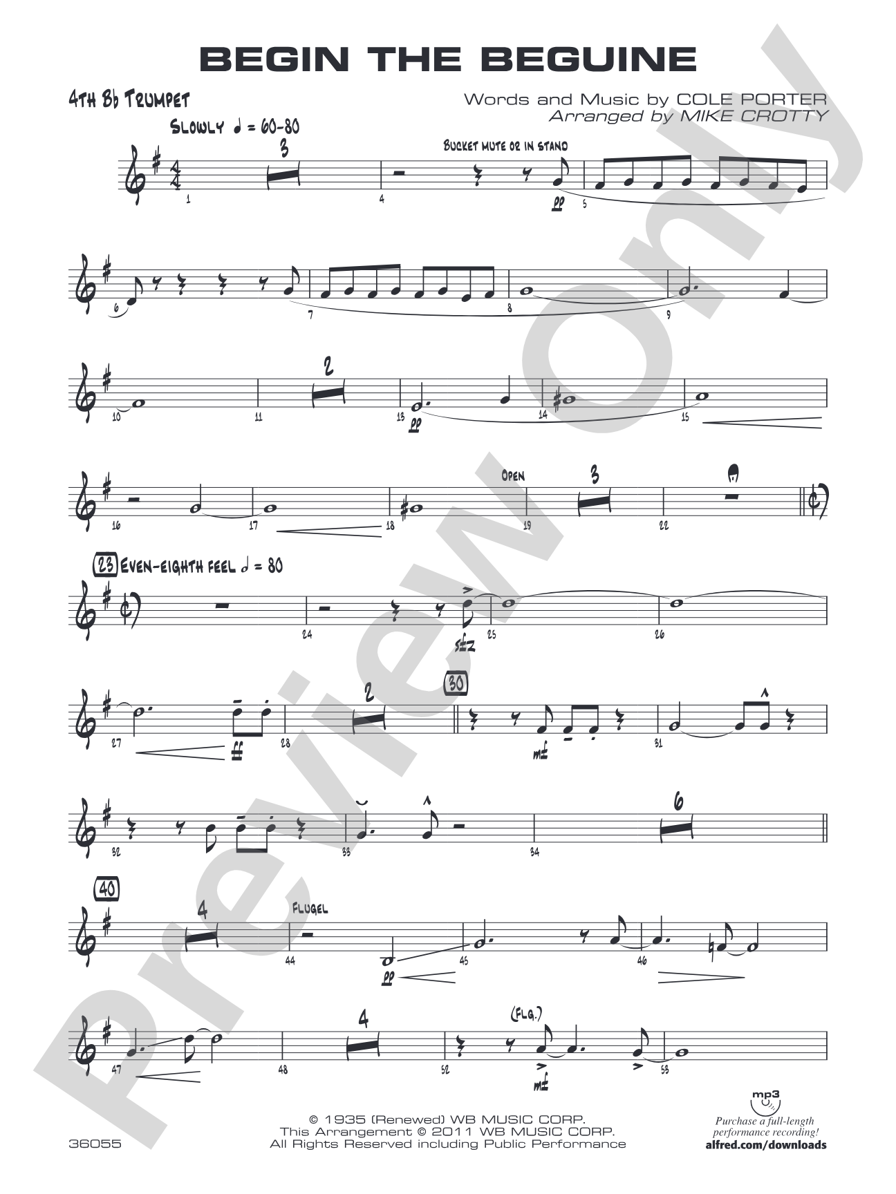 Begin the Beguine: 4th B-flat Trumpet